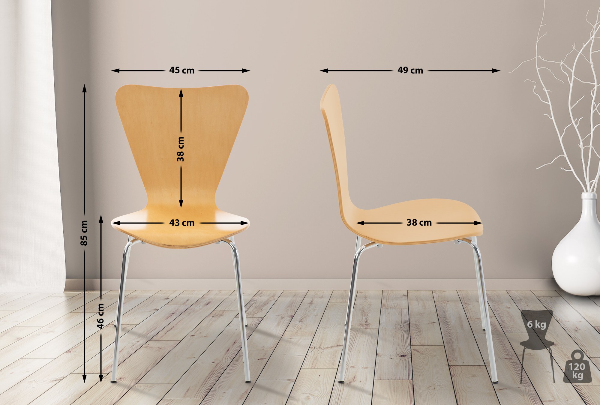 2er Set Besucherstuhl Calisto