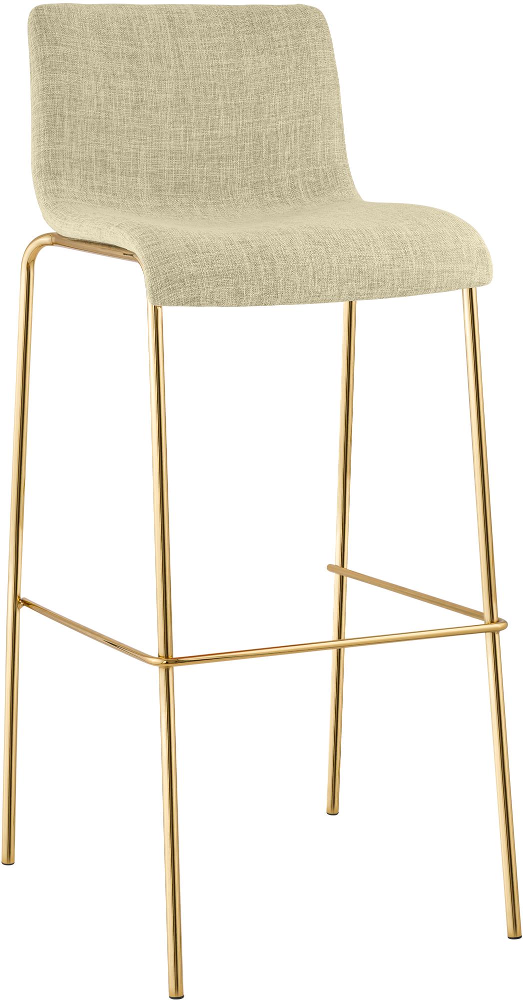Barhocker Hoover Stoff 4-Fuß Gold