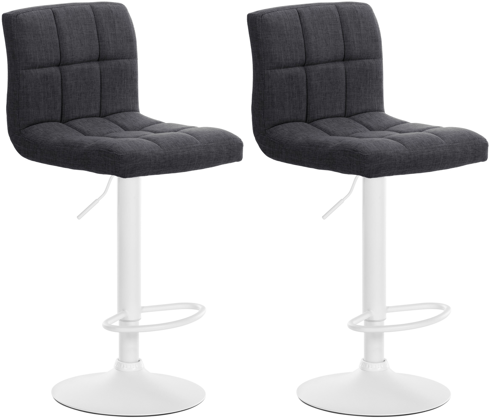 2er Set Barhocker Calma Stoff weiß
