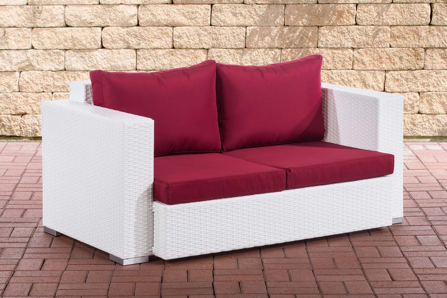 2er Sofa Provence / Sunset Rubinrot