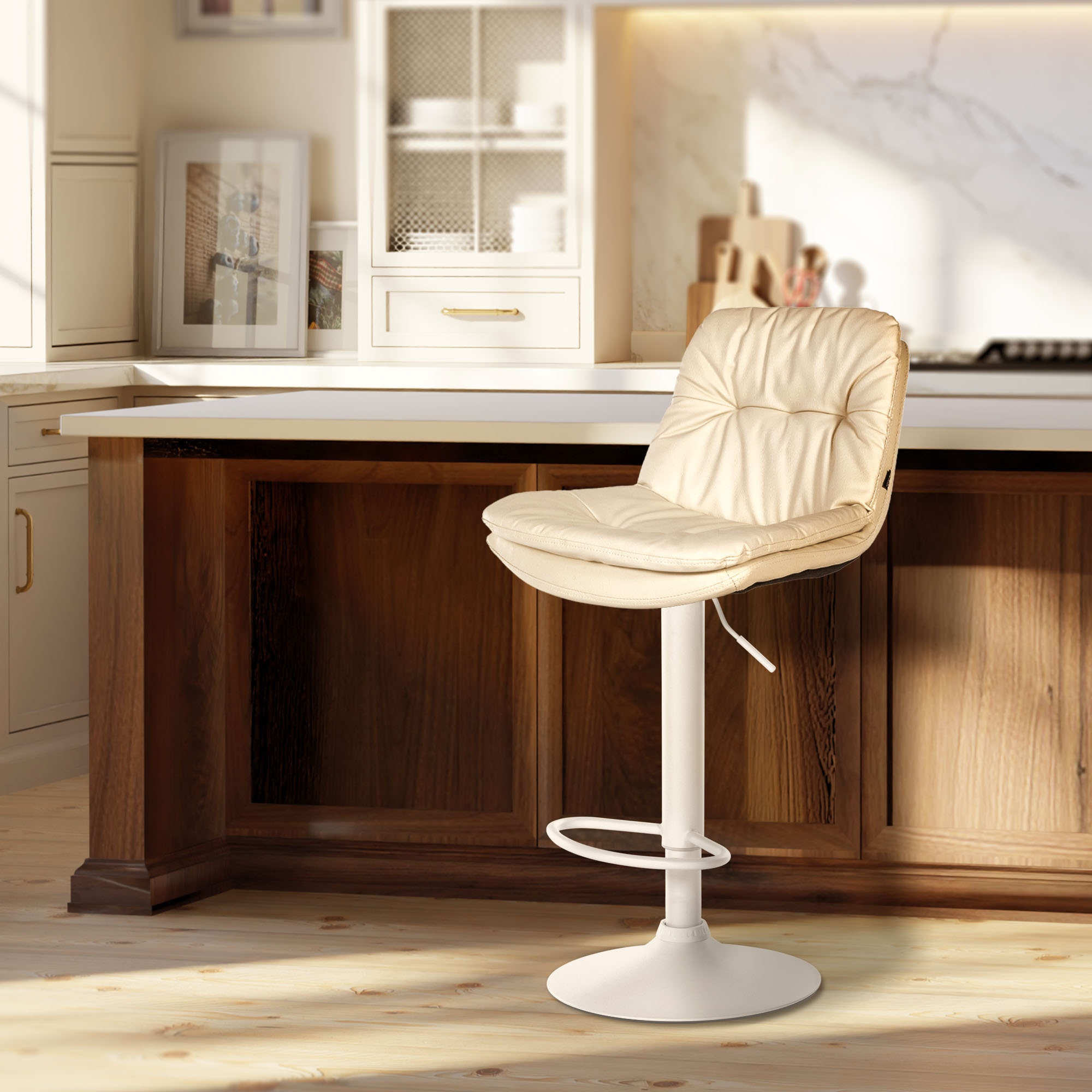 Barhocker Laurel Kunstleder weiß