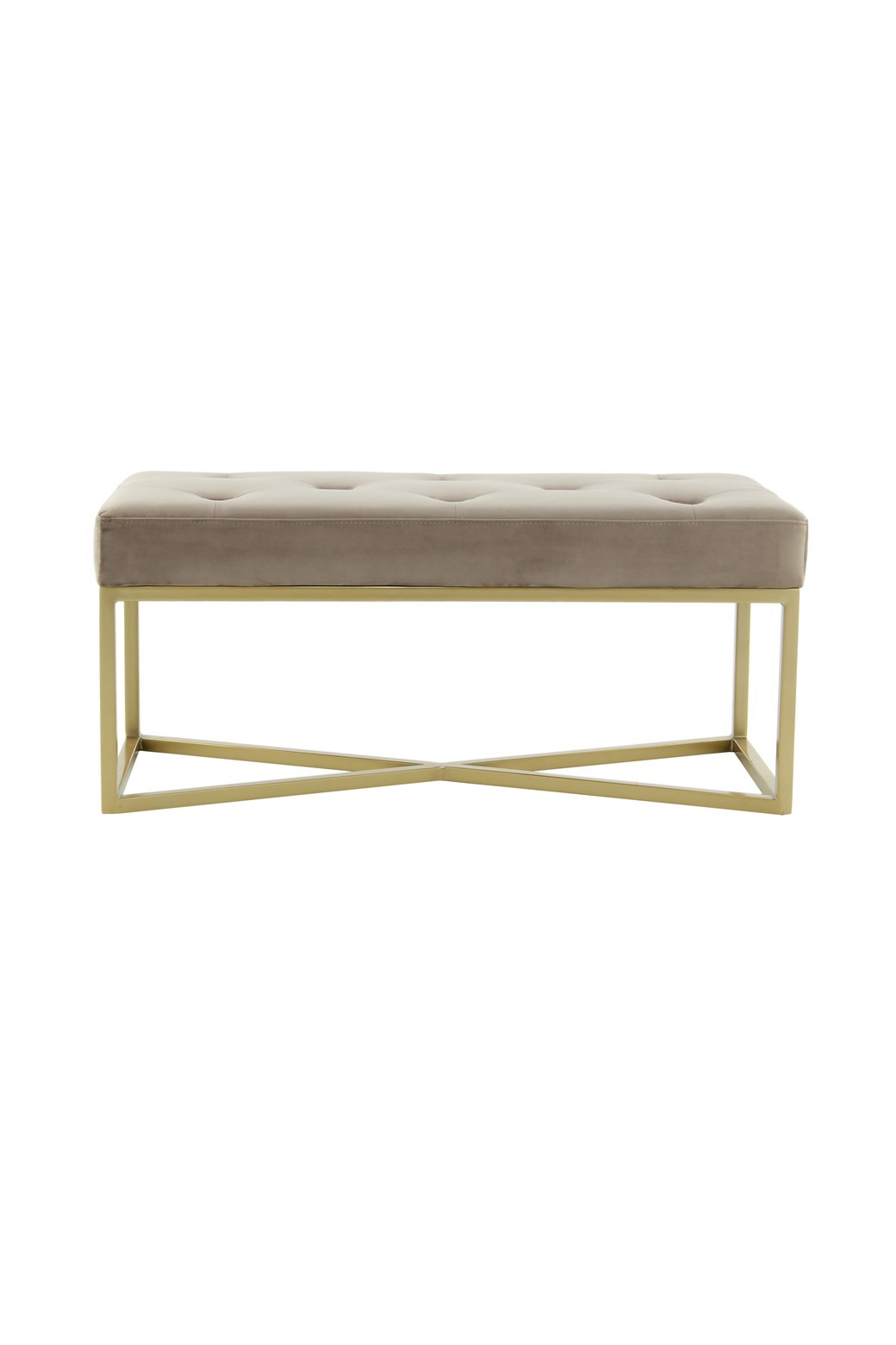 Elegante Sitzbank Taupe / Gold