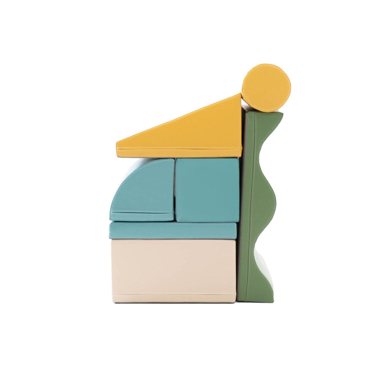 IGLU SET 34 Discoverer - Pastell-Türkis/Beige/Grün/Honigfarben - Schaumstoffbausteine - Bunte Spielbausteine für Kinder 1–5 Jahre