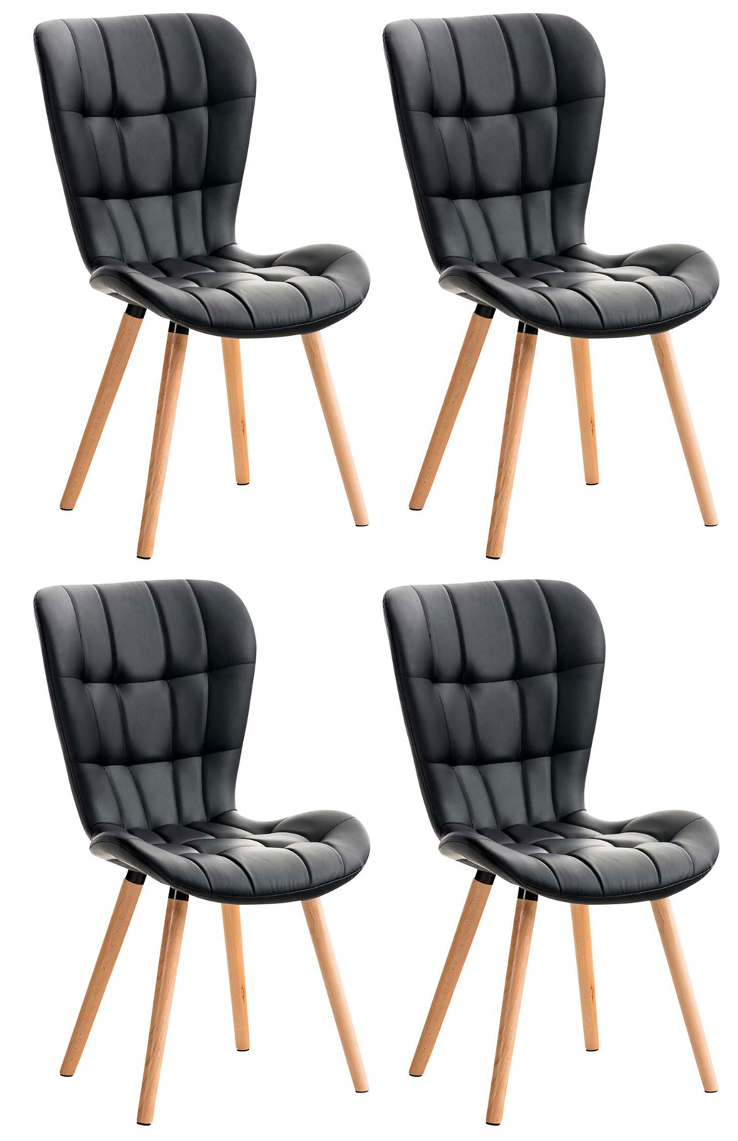 4er Set Esszimmerstuhl Elda Kunstleder