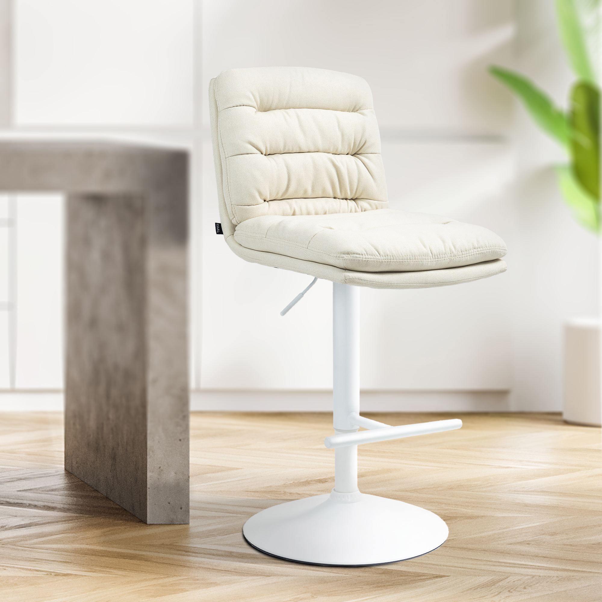Barhocker Damar Stoff weiß