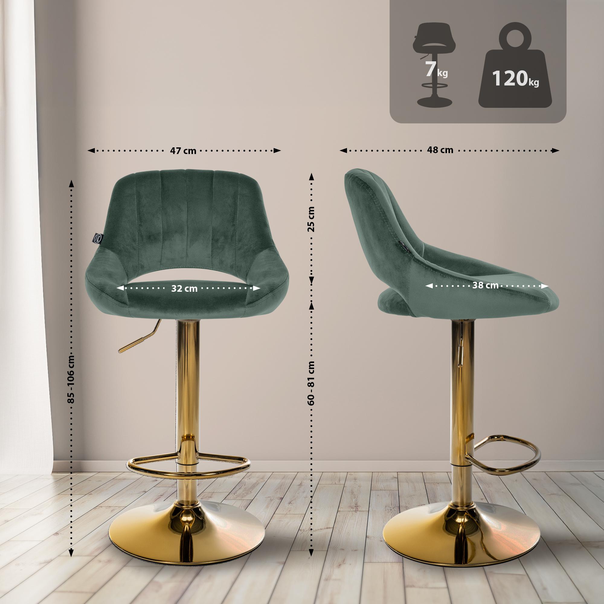 2er Set Barhocker Milet Samt G
