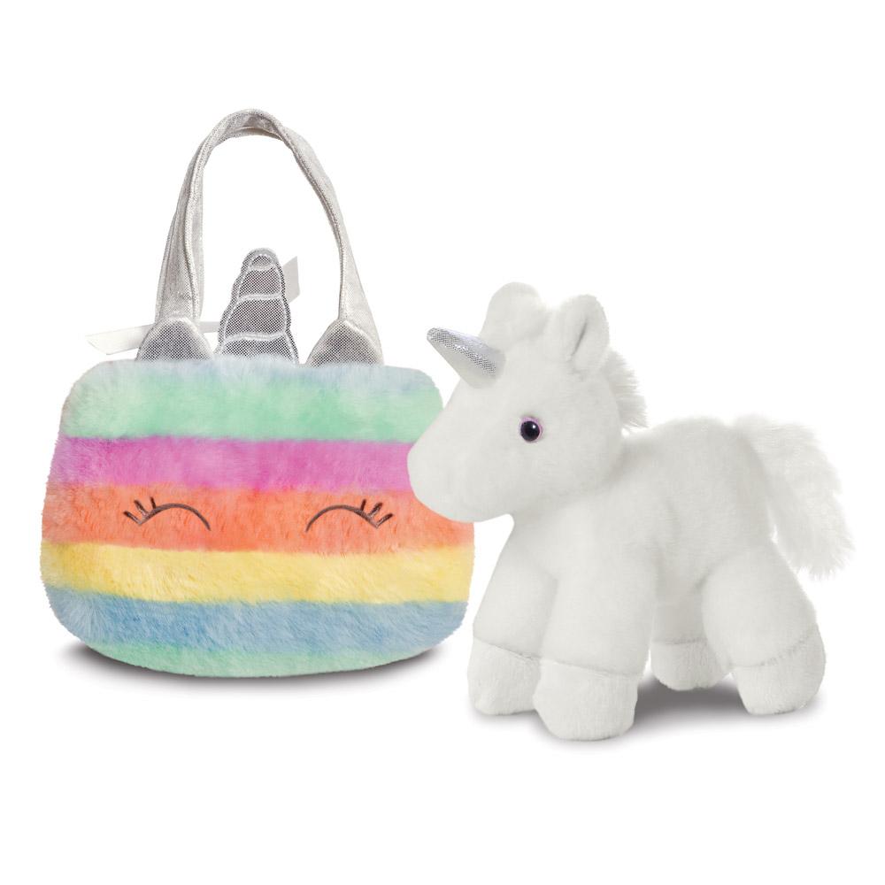 Aurora Plüschfiguren Fancy Regenbogen Einhorn in einer Tragetasche ca. 21 cm - Plüschfigur