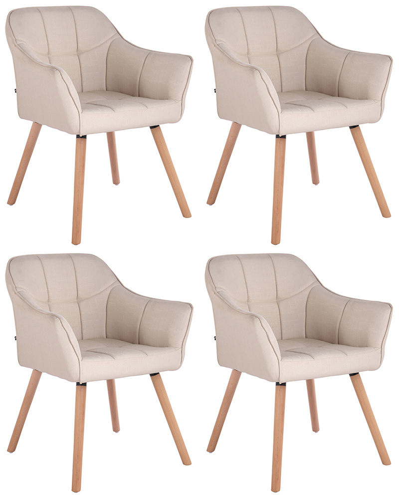 4er Set Esszimmerstuhl Falun Stoff natura