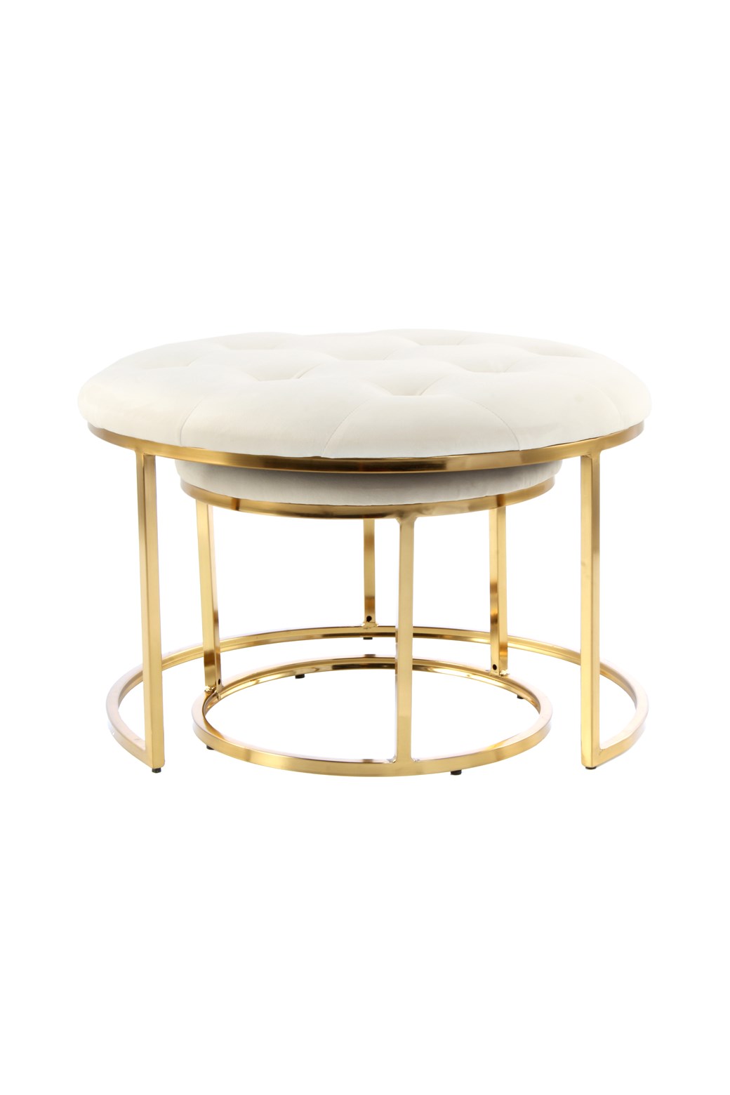 Hocker Hocker Becky 825 2er-Set Elfenbein / Gold