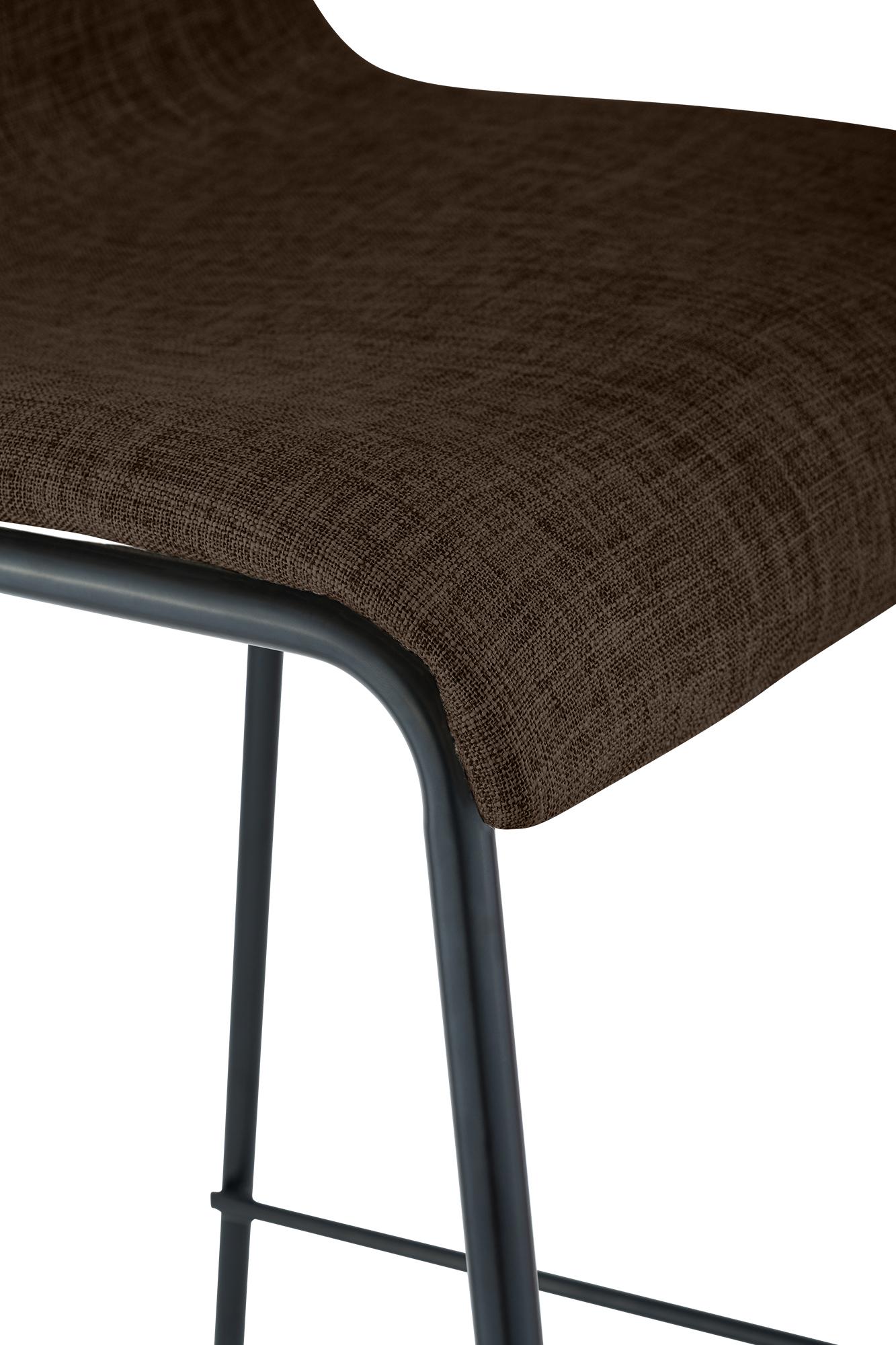 Barhocker Hoover Stoff 4-Fuß Gestell schwarz