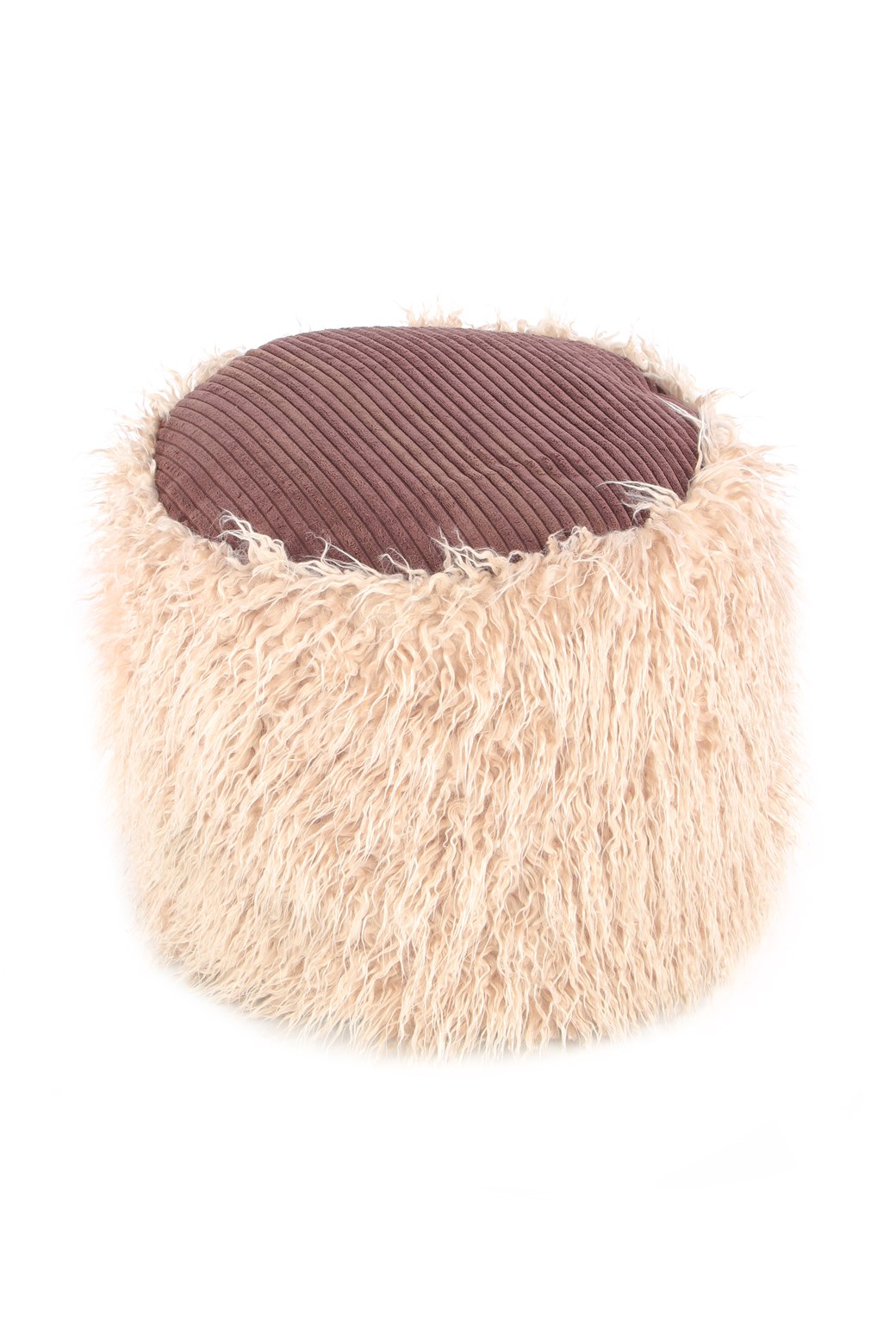 Pouf Fellpouf Bobtail 125 Beige / Braun