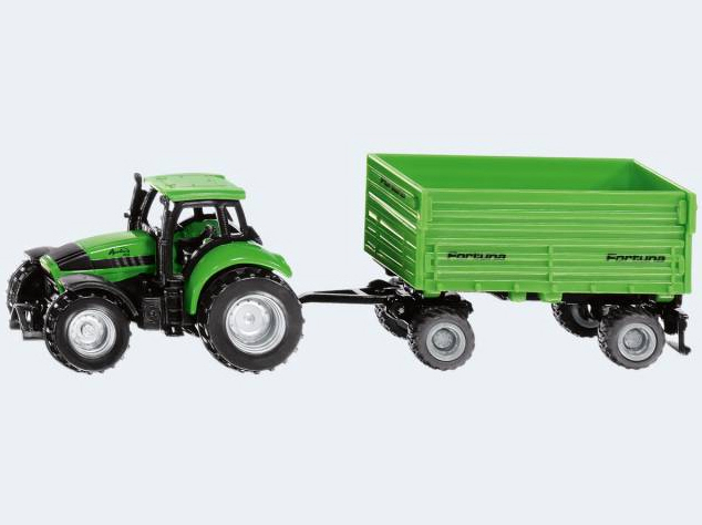 Siku Modelle & Fahrzeuge Siku 1606 - Modellfahrzeug Deutz Fahr mit Fortuna 2-Achs Anhänger