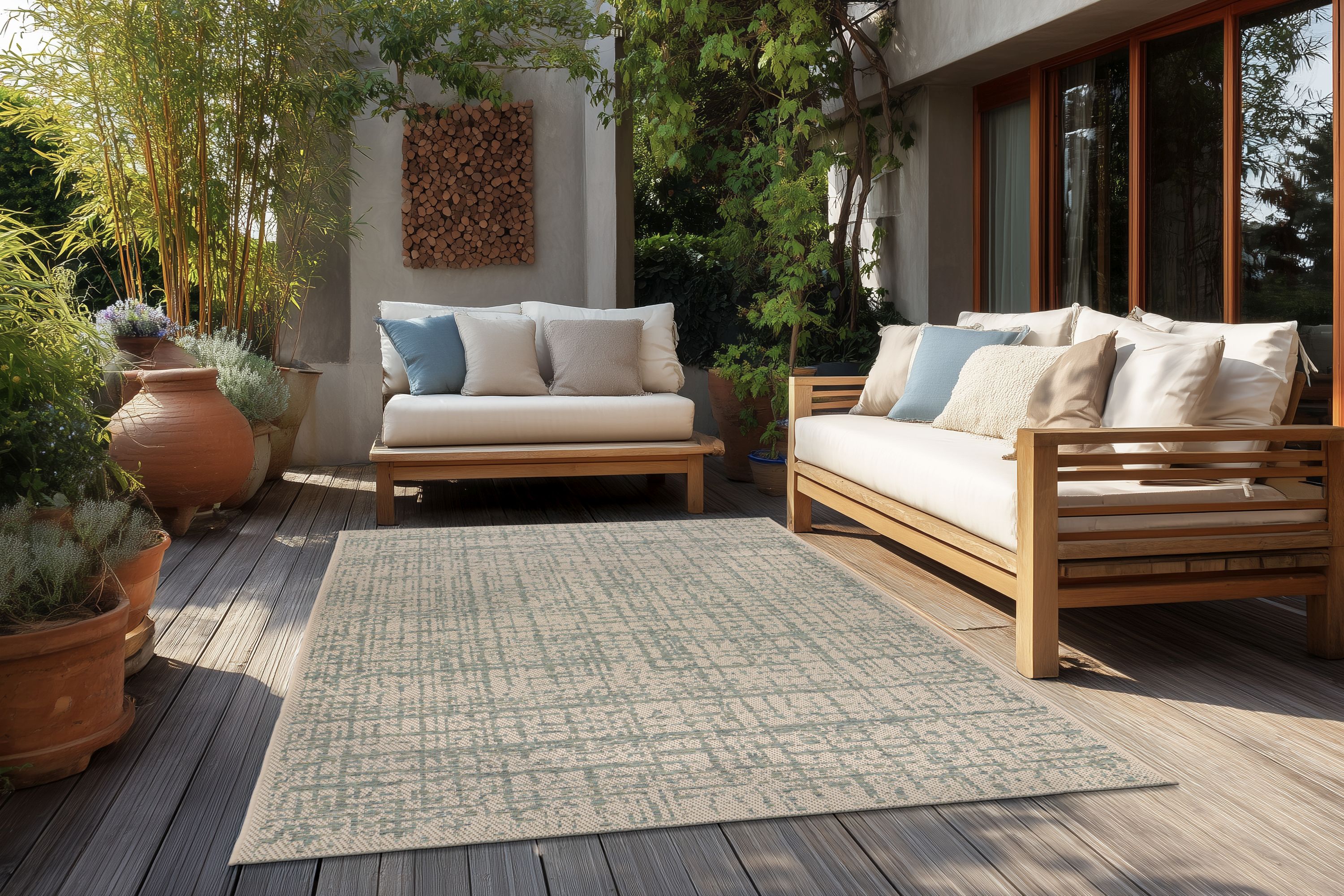 Teppich Tribal 325 Türkis 160cm x 230cm