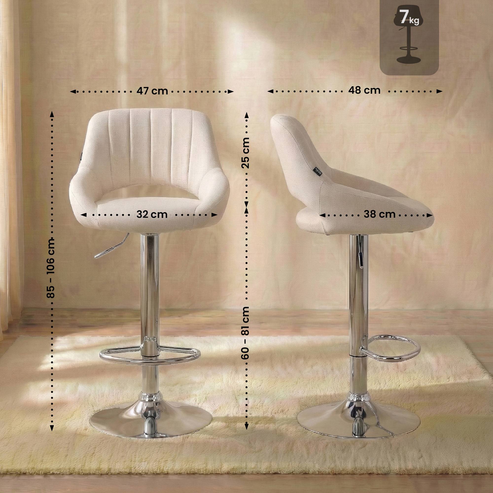Barhocker Milet Stoff chrom
