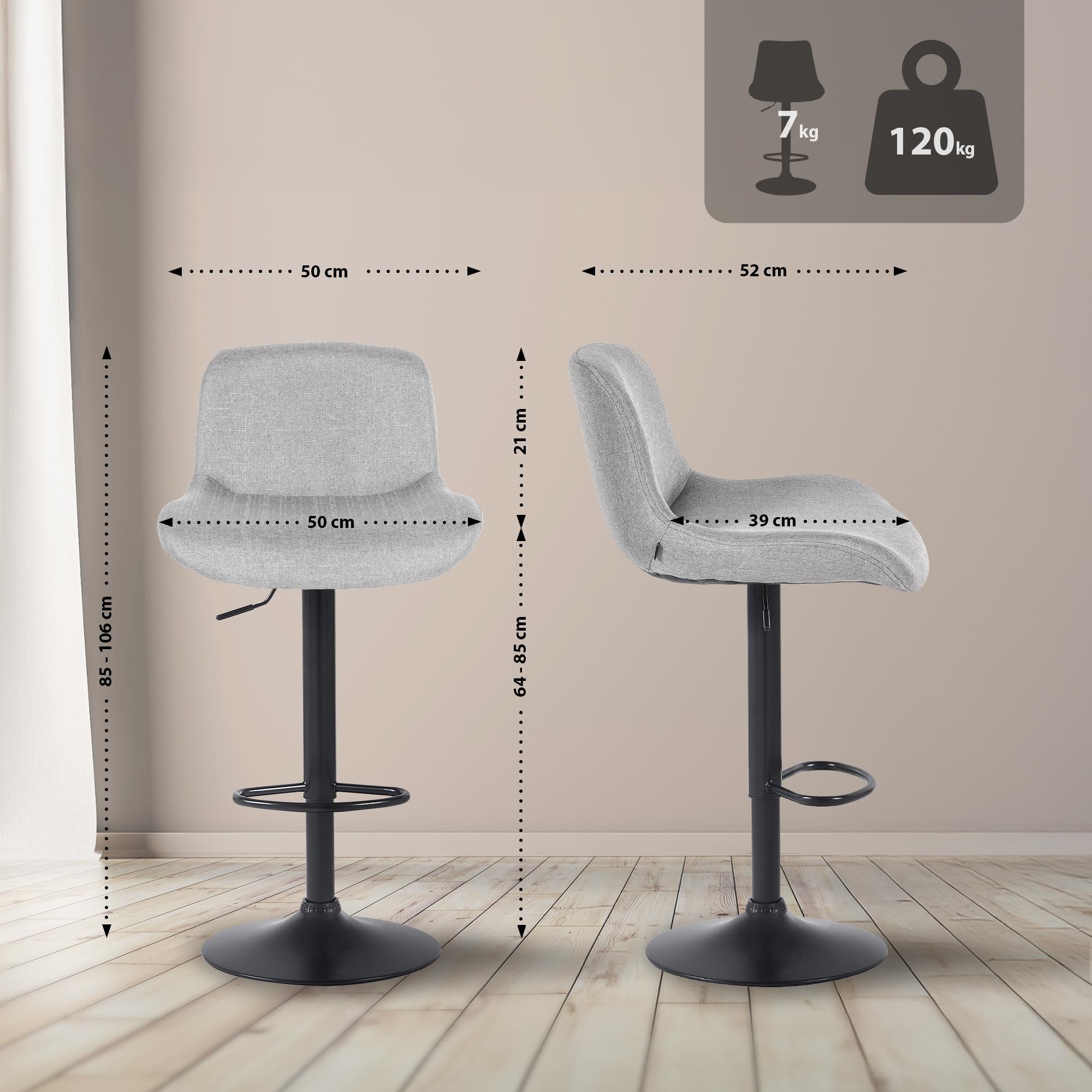 Barhocker Solon Schwarz Stoff