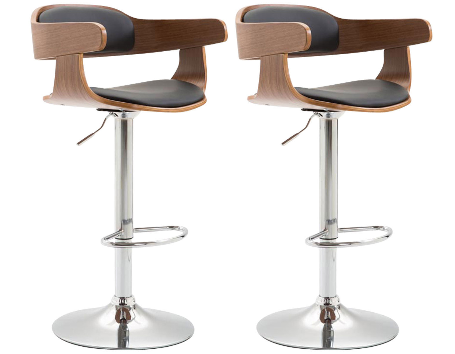 2er Set Barhocker Bogota Kunstleder walnuss