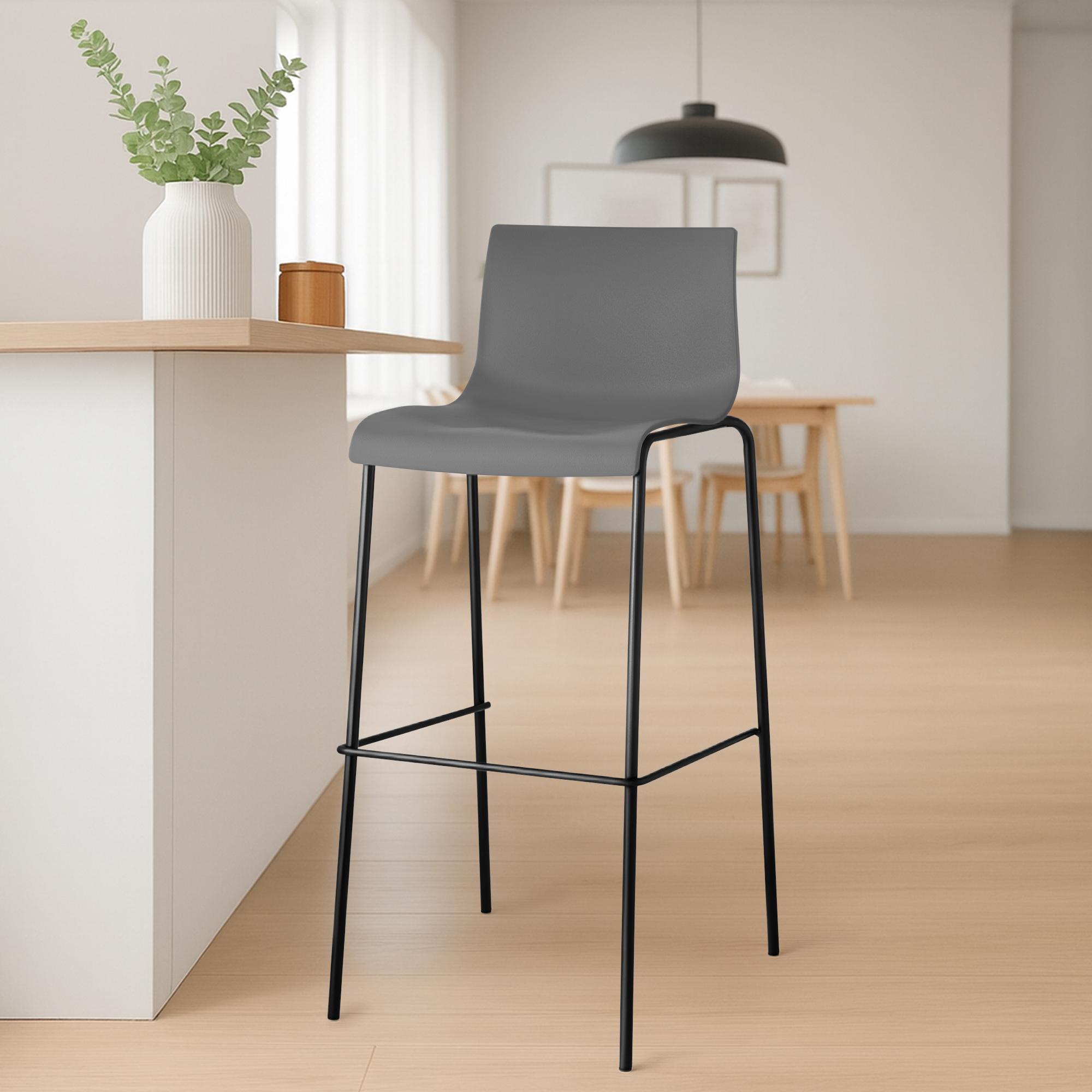 Barhocker Hoover 4-Fuß Gestell schwarz