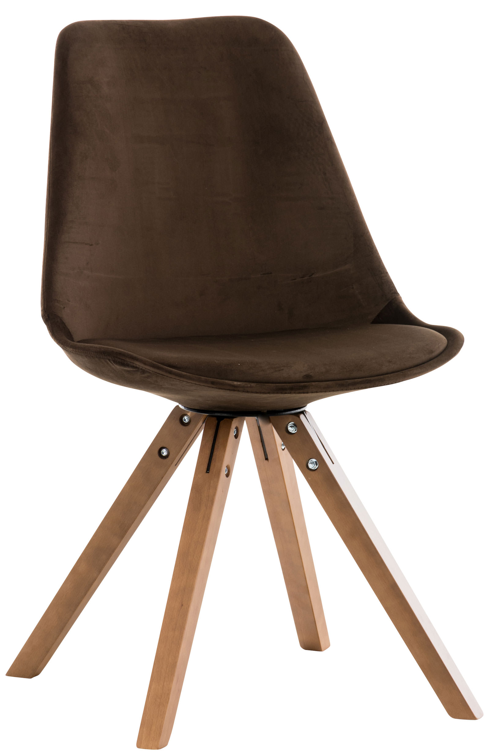 Stuhl Pegleg Samt Square walnuss