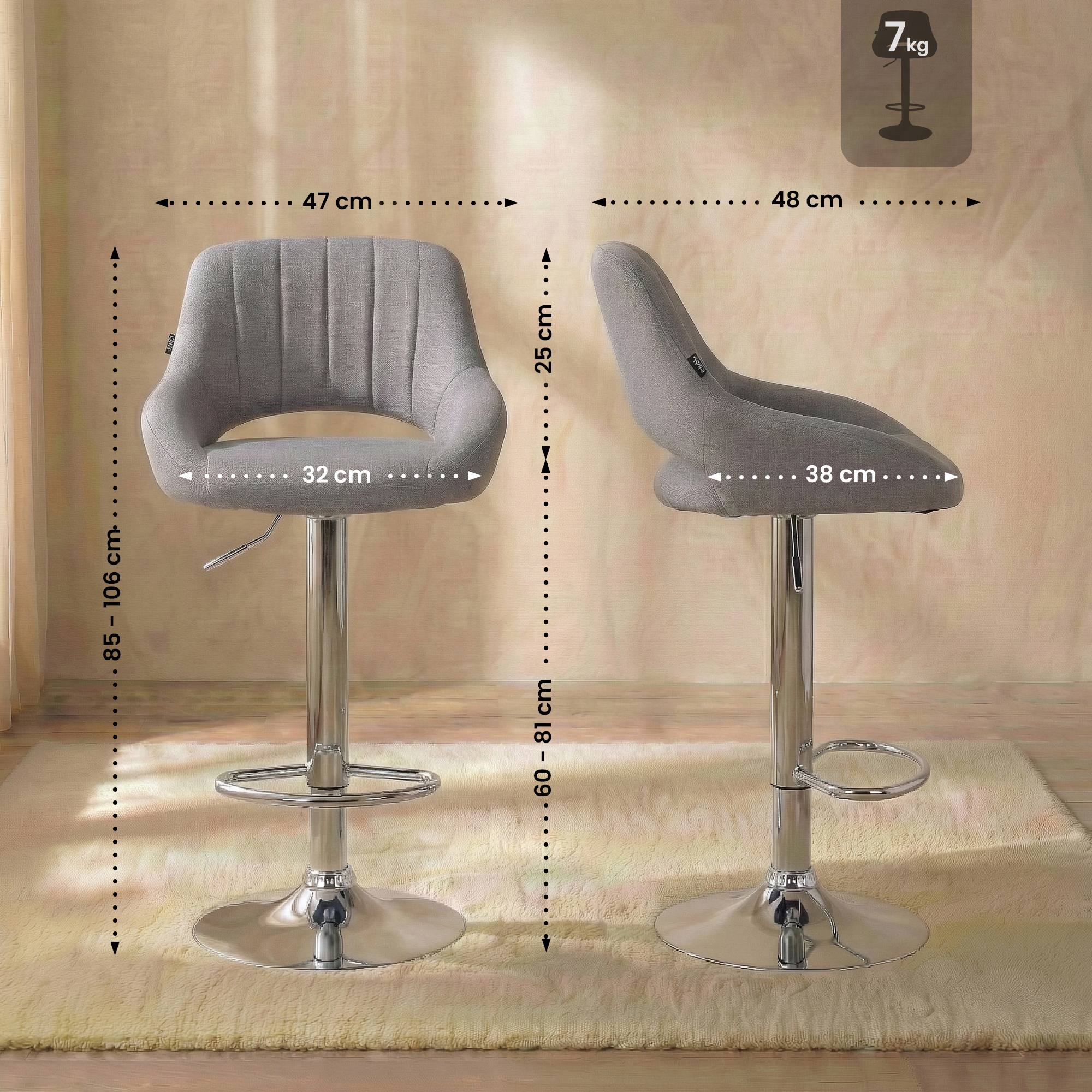 Barhocker Milet Stoff chrom