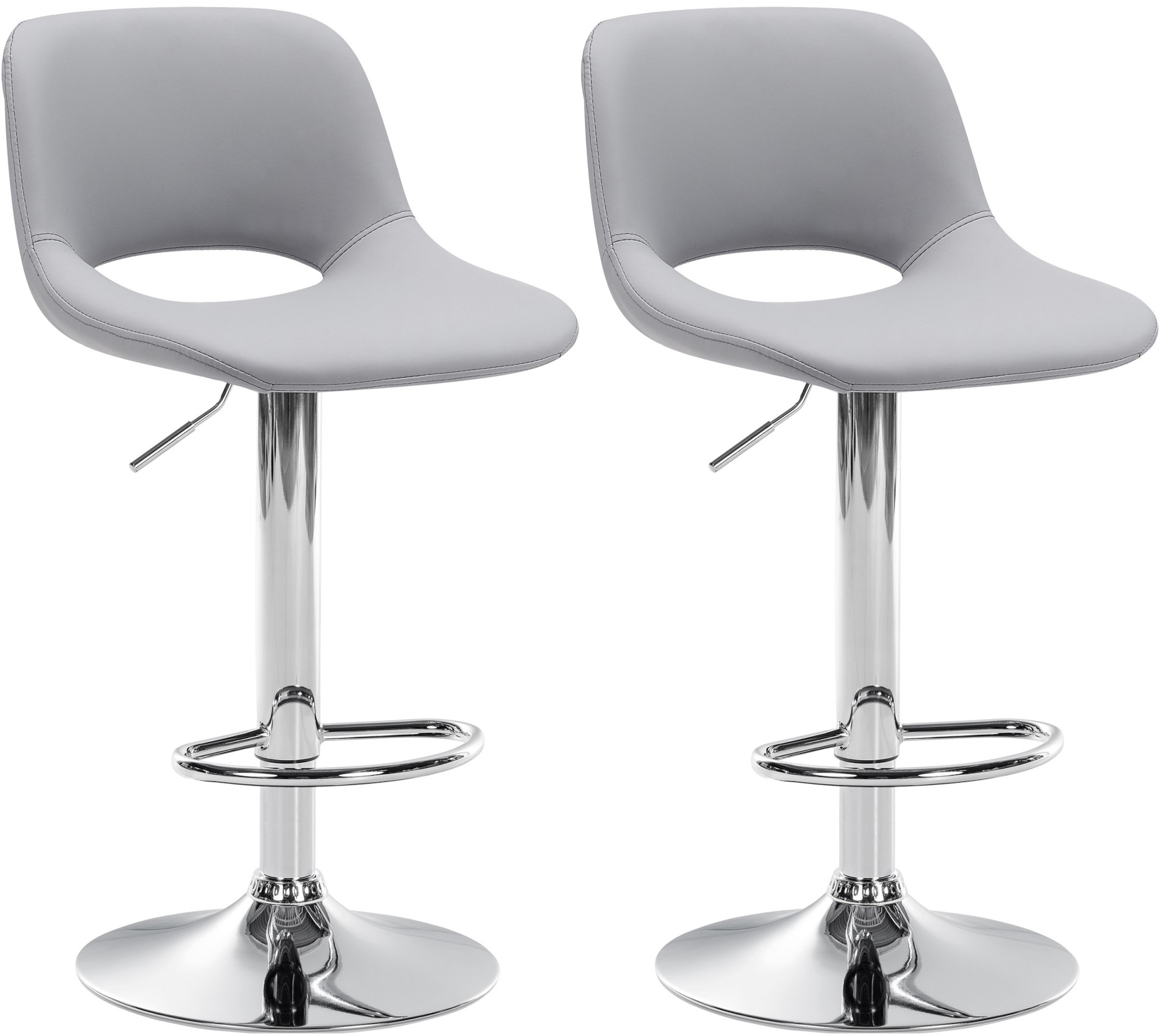 2er Set Barhocker Camden Kunstleder chrom