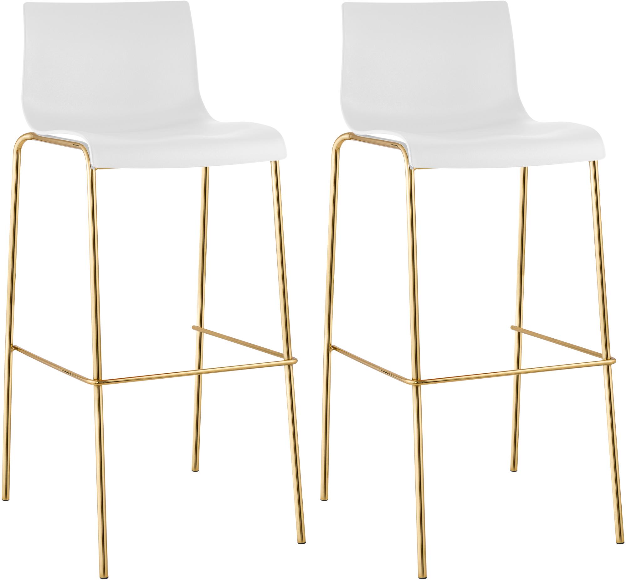 2er Set Barhocker Hoover Kunststoff 4-Fuß Gold