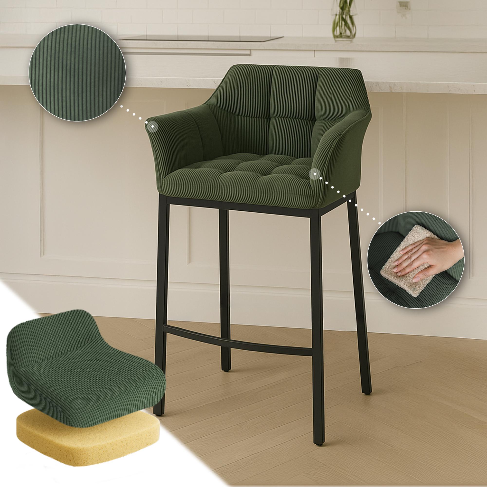 Barhocker Damaso B Cord mit 4-Fuß Gestell