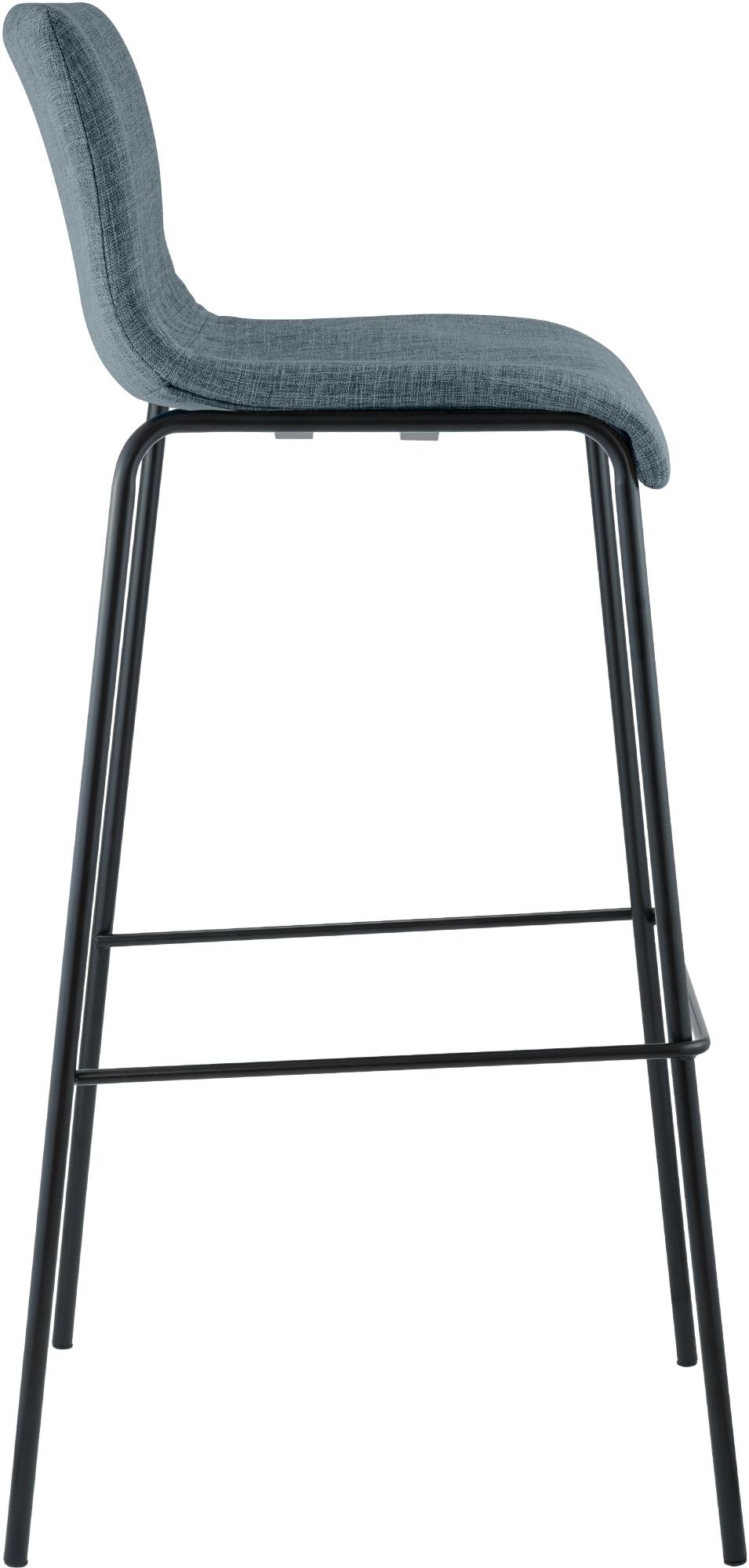 Barhocker Hoover Stoff 4-Fuß Gestell schwarz