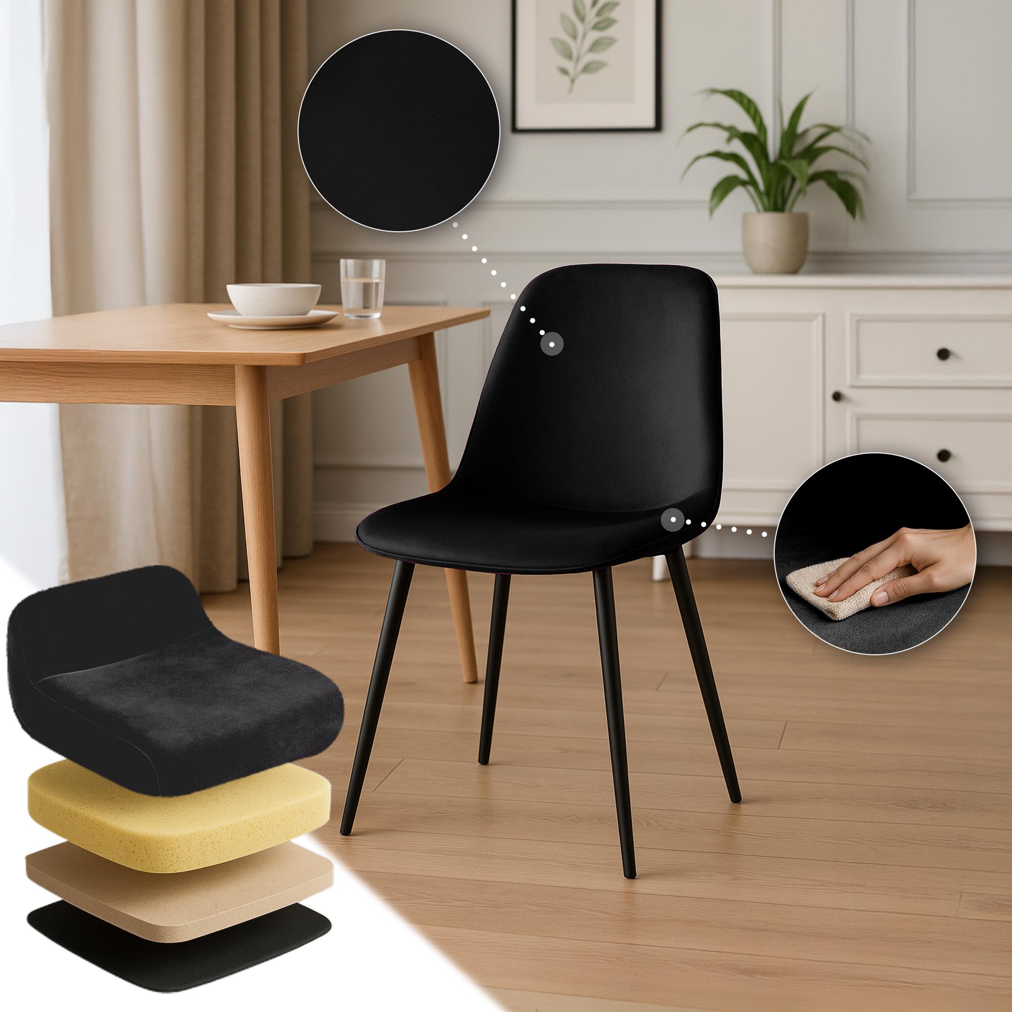 2er Set Esszimmerstuhl Maryam Samt