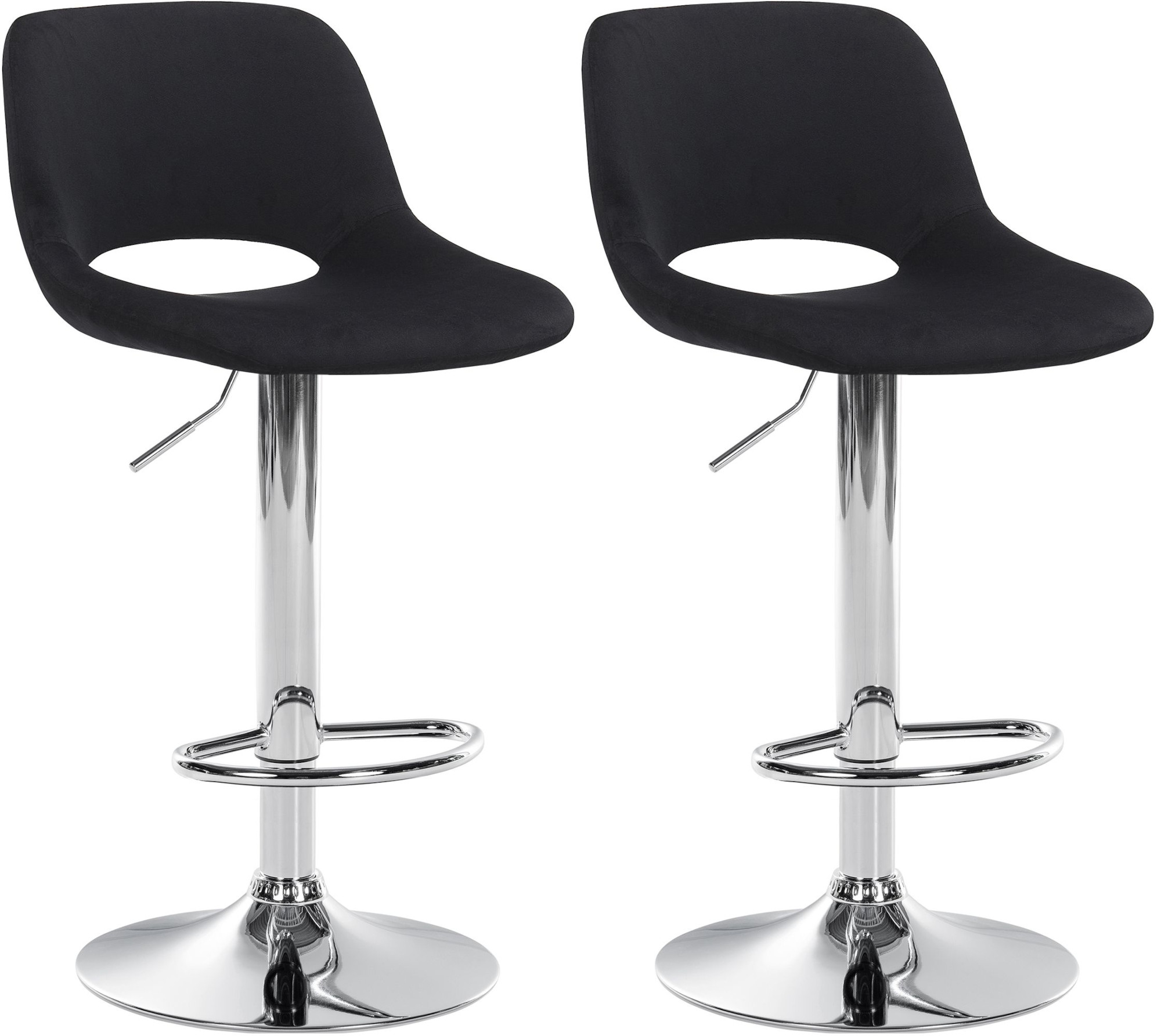 2er Set Barhocker Camden Samt chrom