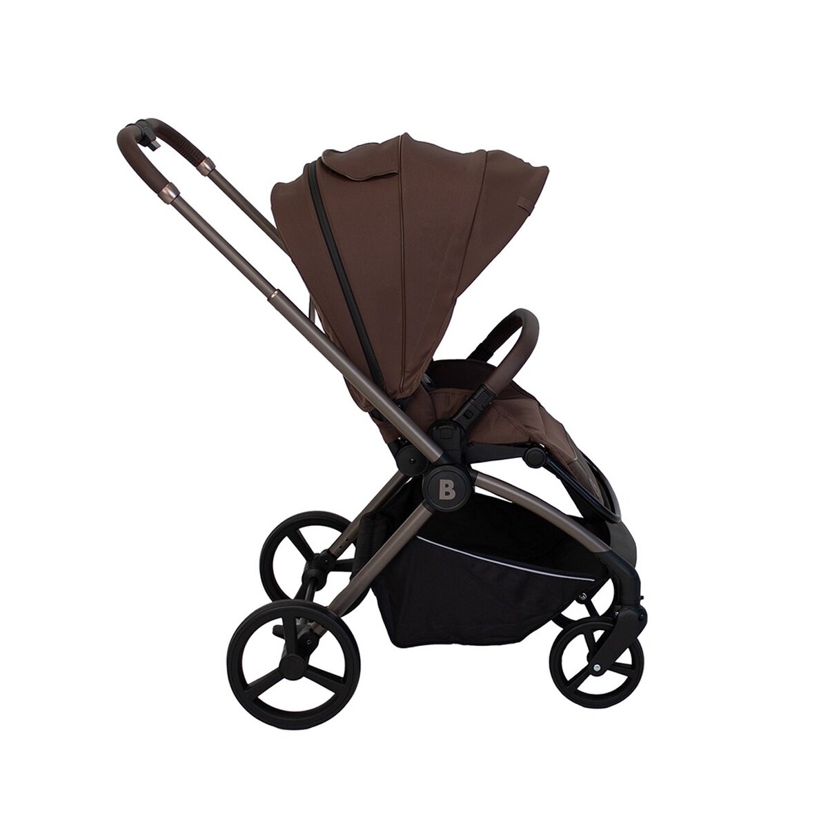 BabyTrold Alex 2in1 Kinderwagen in Chocolate mit Tragewanne, Sitzeinheit und Fußsack