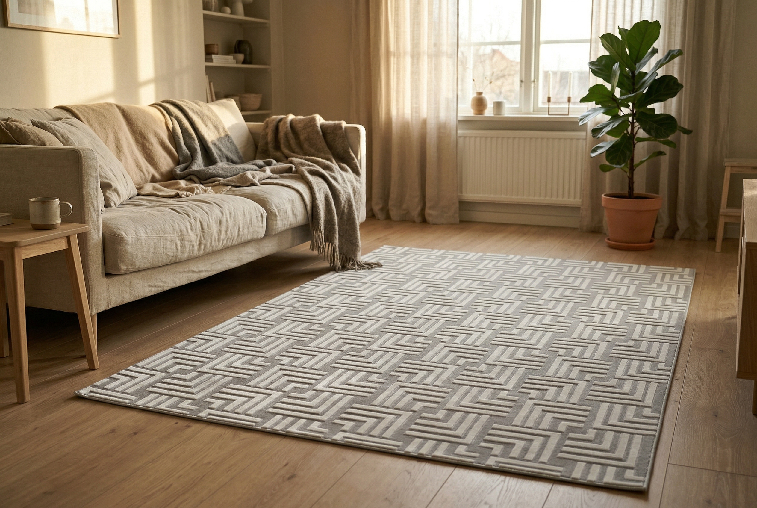 Teppich Calma 325 Silber 80 x 150 cm