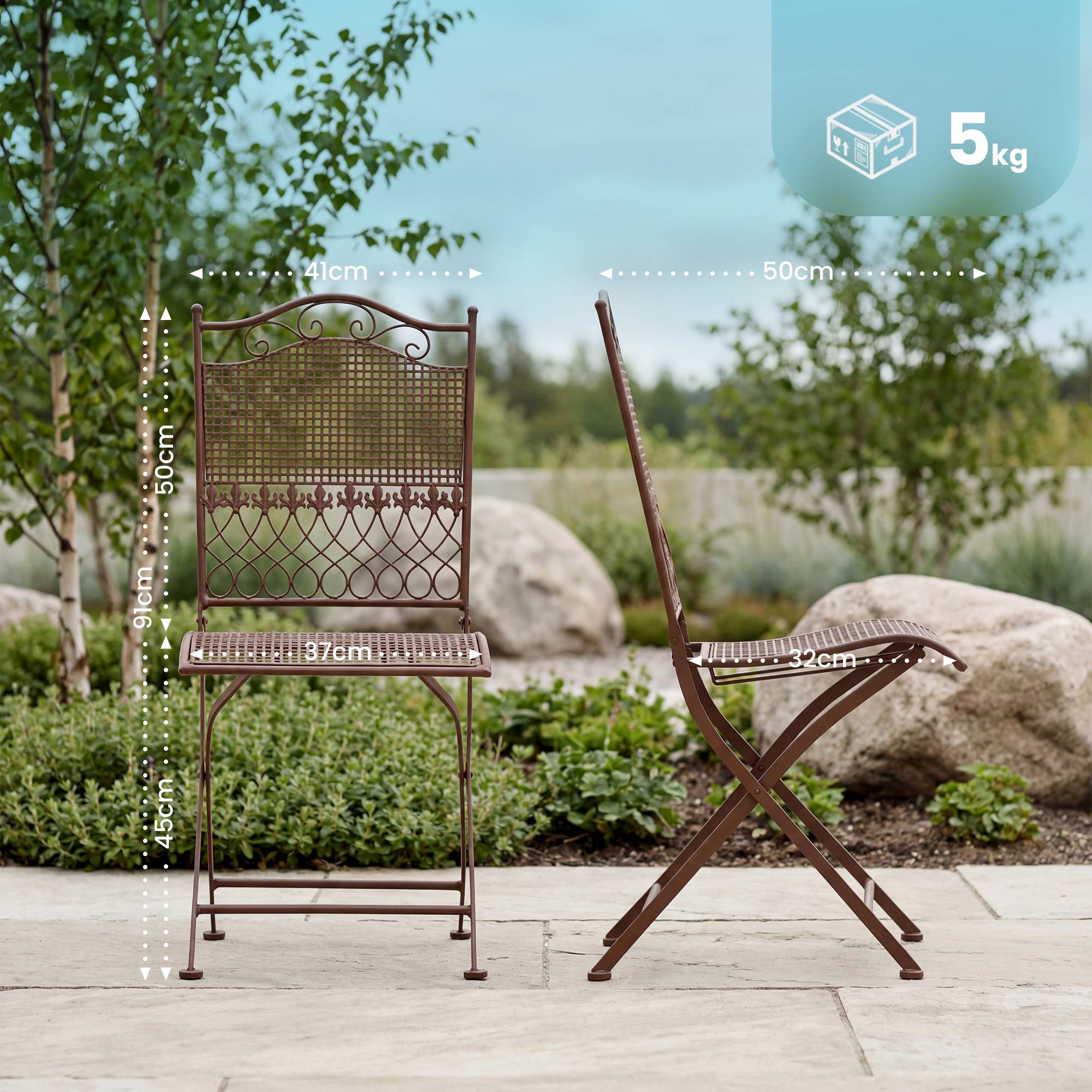 CLP Trading GmbH 2er Set Gartenstühle Kiran – Ansicht 2