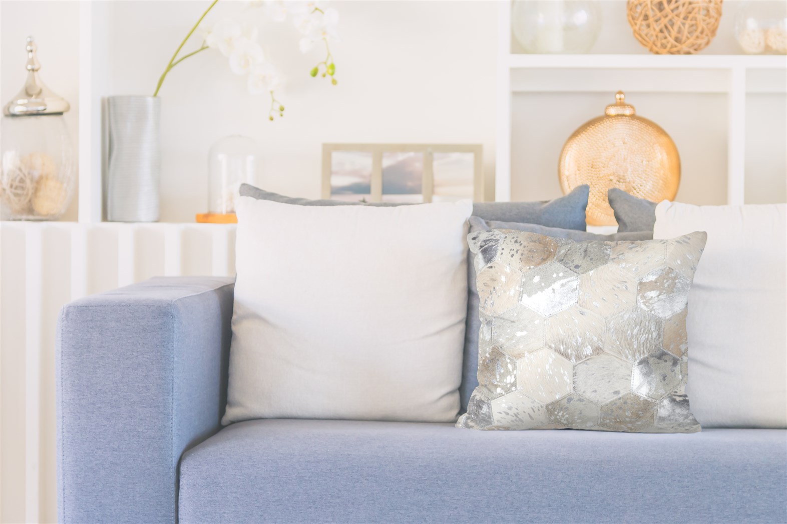 Deko-Kissen Spark Pillow 210 Grau / Silber 40cm x 60cm
