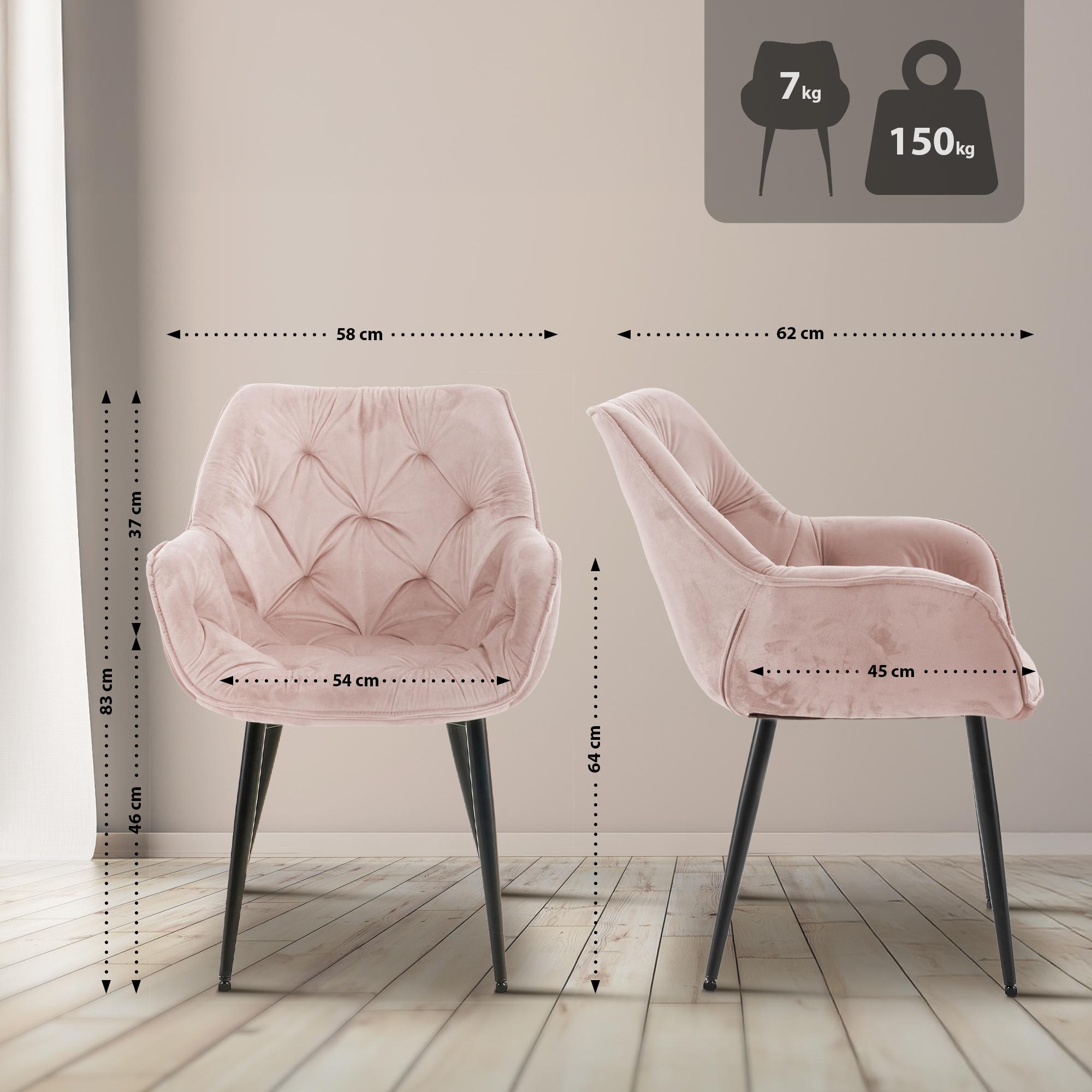 4er Set Stuhl Tanna Samt