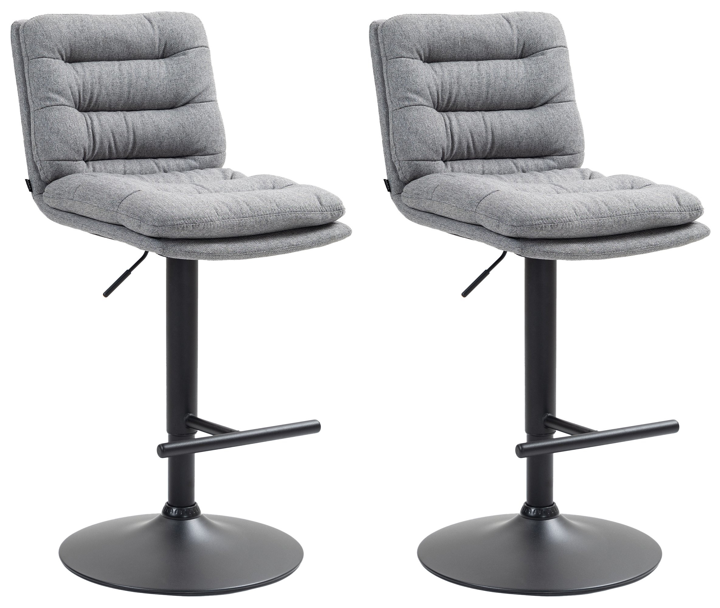 2er Set Barhocker Damar Stoff schwarz