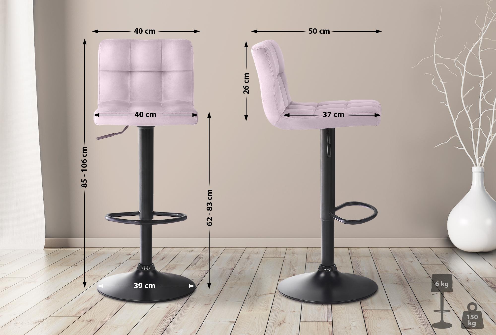 2er Set Barhocker Feni Samt
