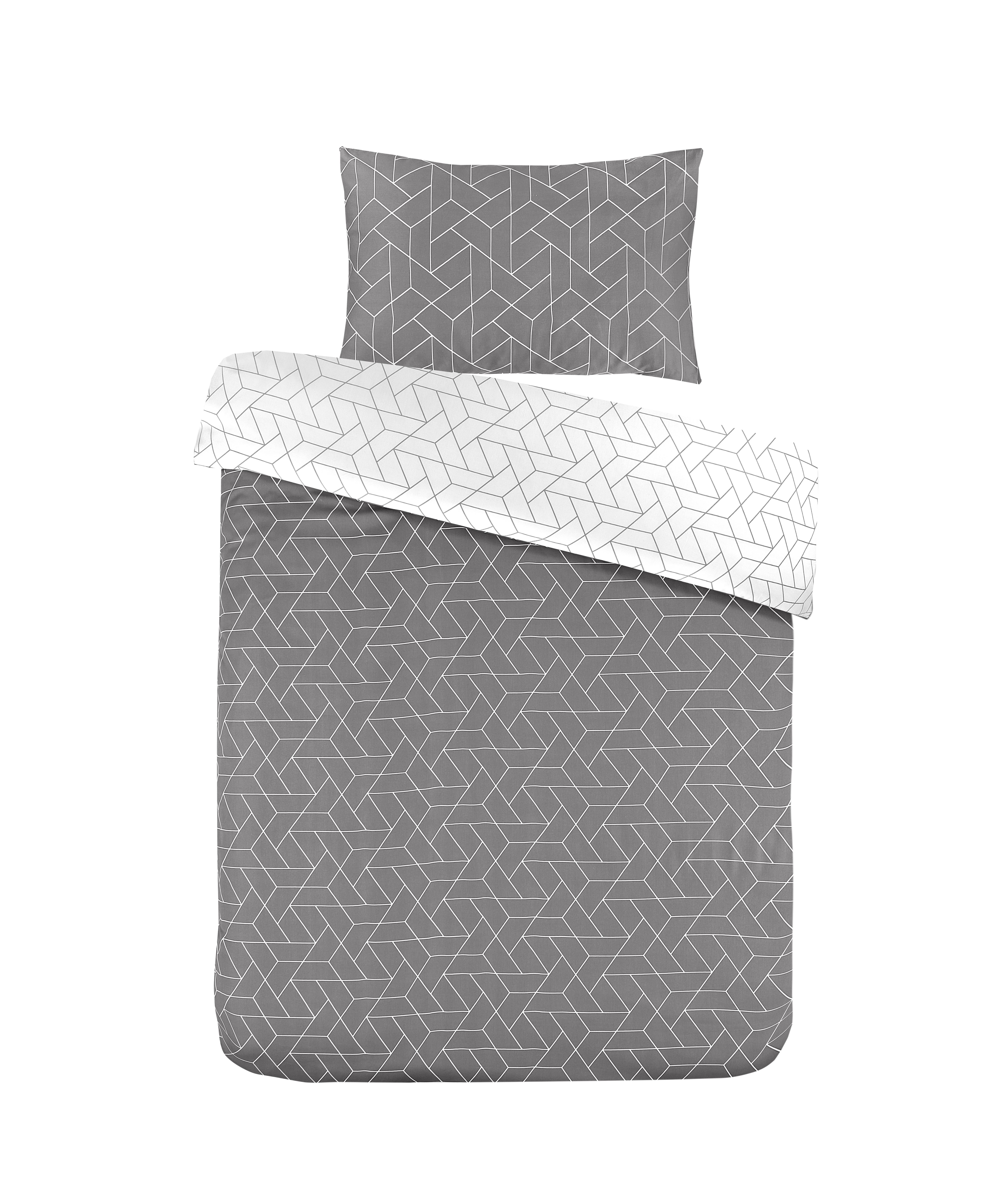 Bettwäsche Bettwäsche Florence 125-FR Grau 140cm x 200cm / 65cm x 65cm
