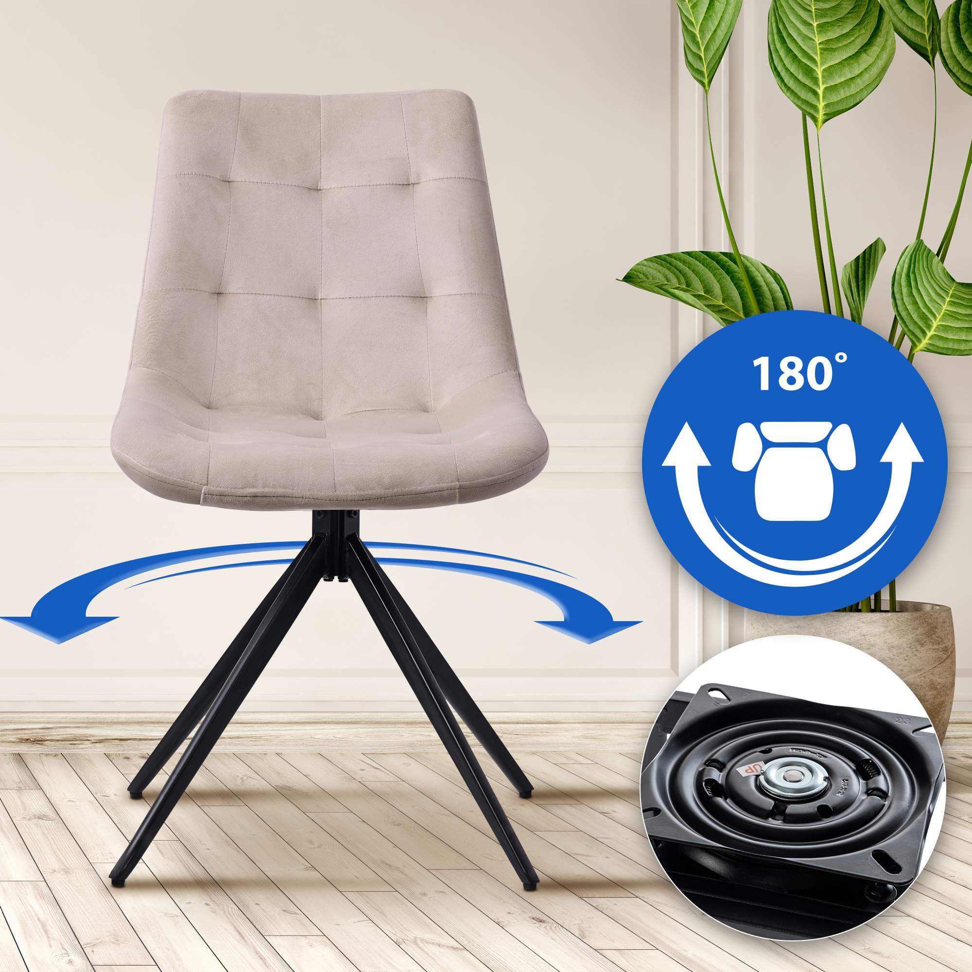 2er Set Esszimmerstuhl Merna Samt