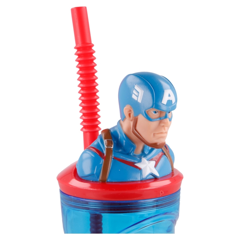 Stor Küchenutensilien Marvel: Captain America - 3D Trinkbecher mit Strohhalm 360ml