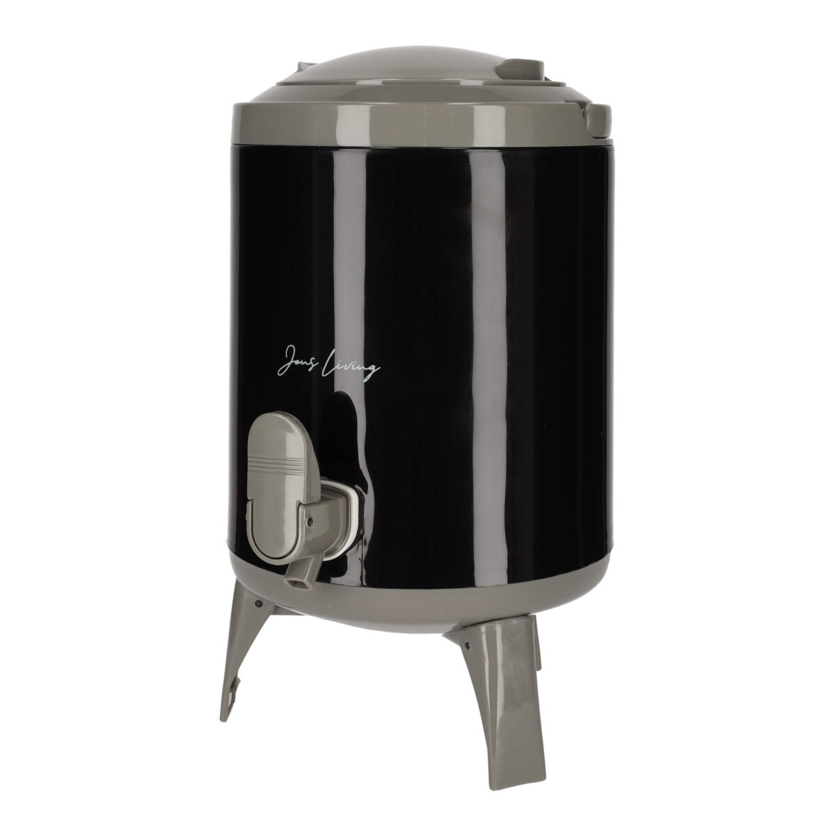 The Gift Groothandel BV JENS Living Saftspender Set mit 4 Bechern & Ständer | 4L Getränkespender für Party, Garten & Buffet | Robuste Glaskaraffe / Wasserspender in Schwarz – Ansicht 4