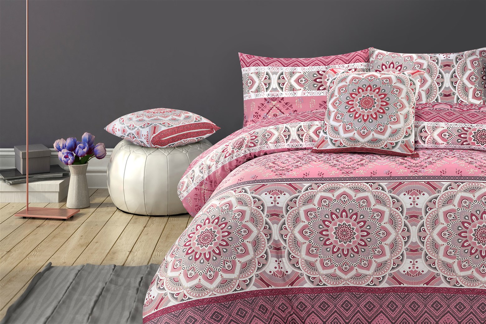 Bettwäsche Bettwäsche Alegra 125-AT Multi / Rosa 140cm x 200cm / 70cm x 90cm