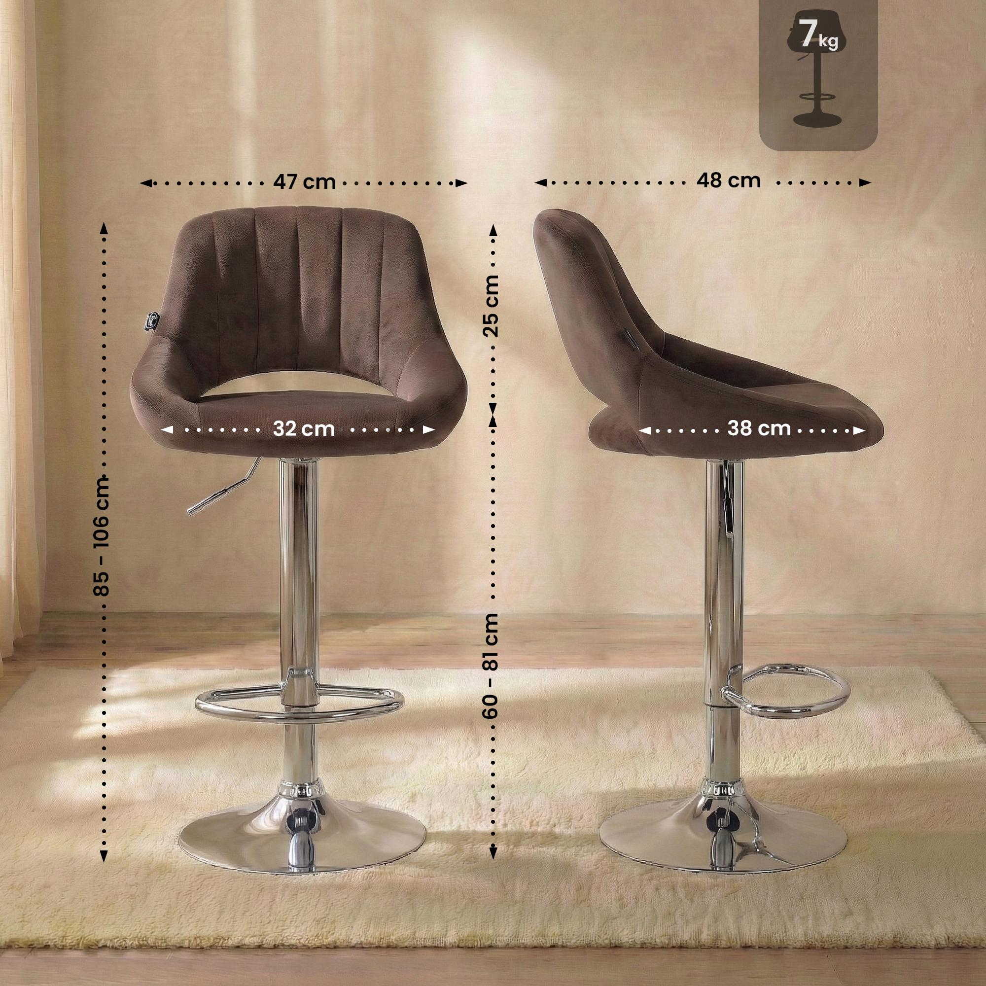 Barhocker Milet Samt chrom