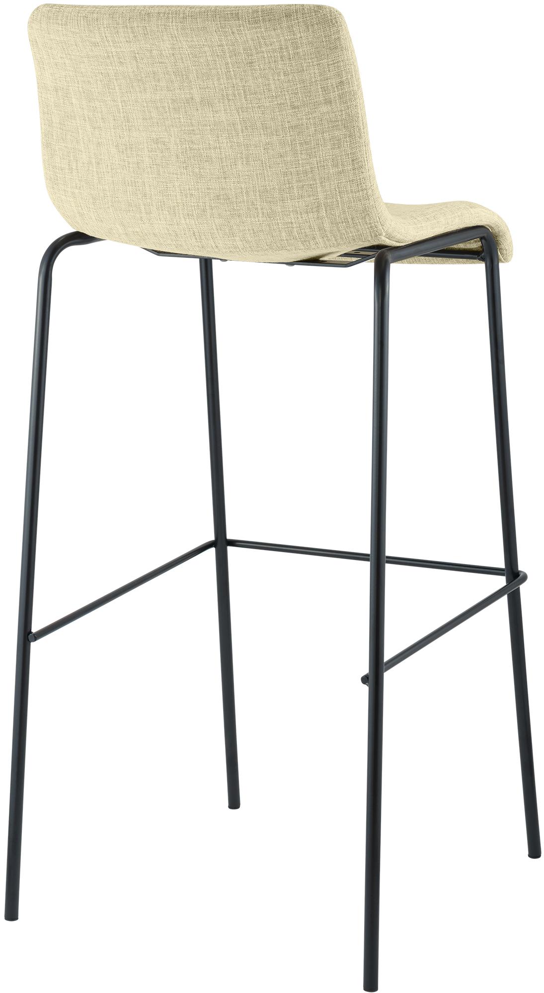 Barhocker Hoover Stoff 4-Fuß Gestell schwarz