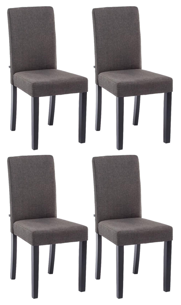 4er Set Esszimmerstuhl Ina Stoff schwarz