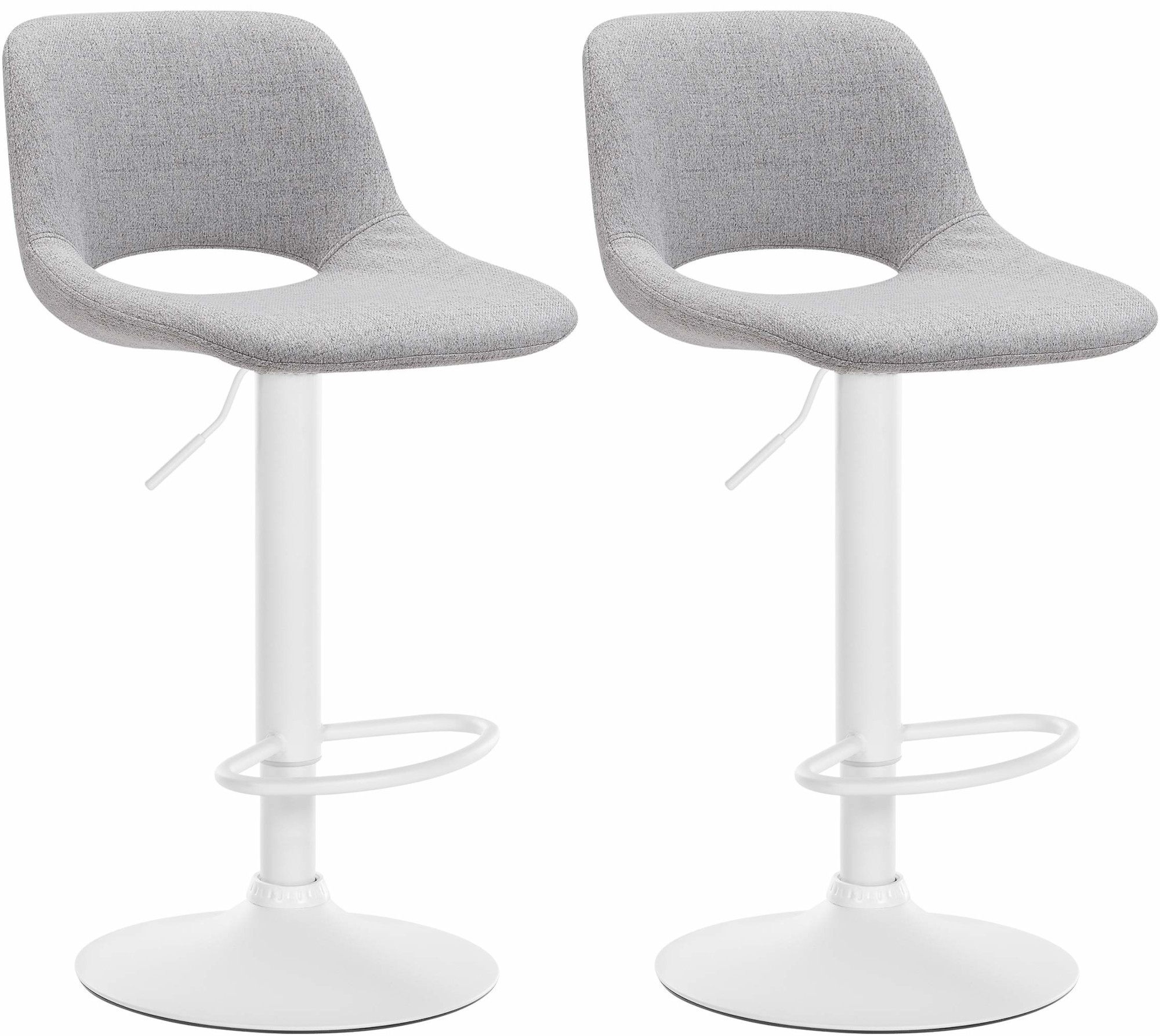 2er Set Barhocker Camden Stoff weiß