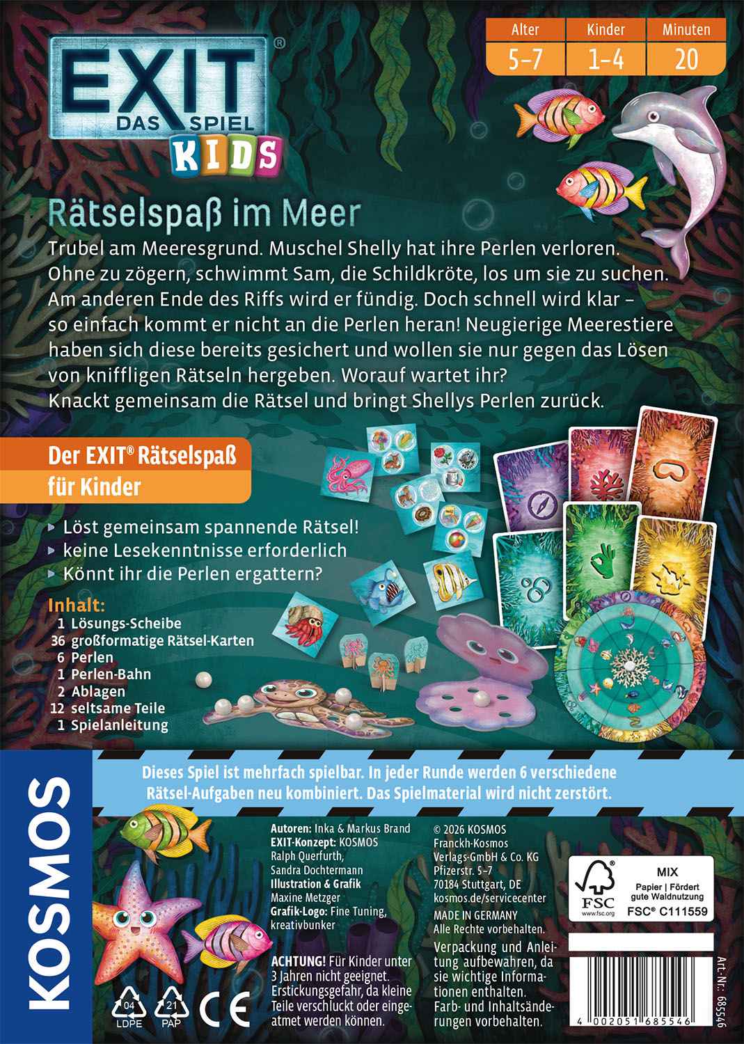 Kosmos Brettspiele & Gesellschaftsspiele EXIT – Das Spiel Kids: Rätselspaß im Meer – Kinderspiel
