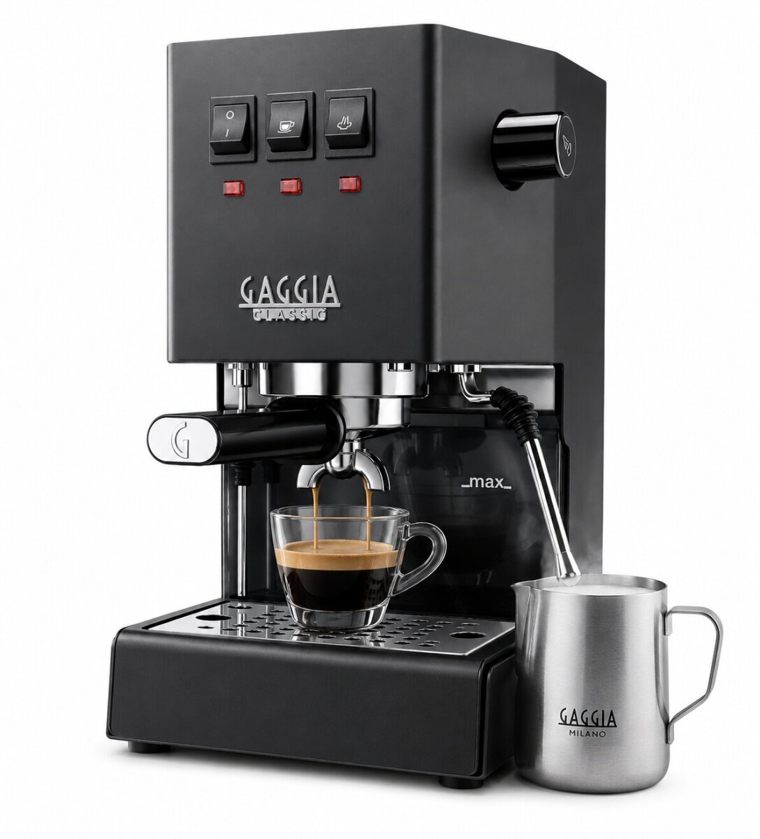 Gaggia S.p.A. Rund ums Haus Gaggia Classic Evo RI9481/16 Espressomaschine grau | Siebträgermaschine 15 Bar | Edelstahl-Siebträger | Profi-Dampflanze | 2,1 L