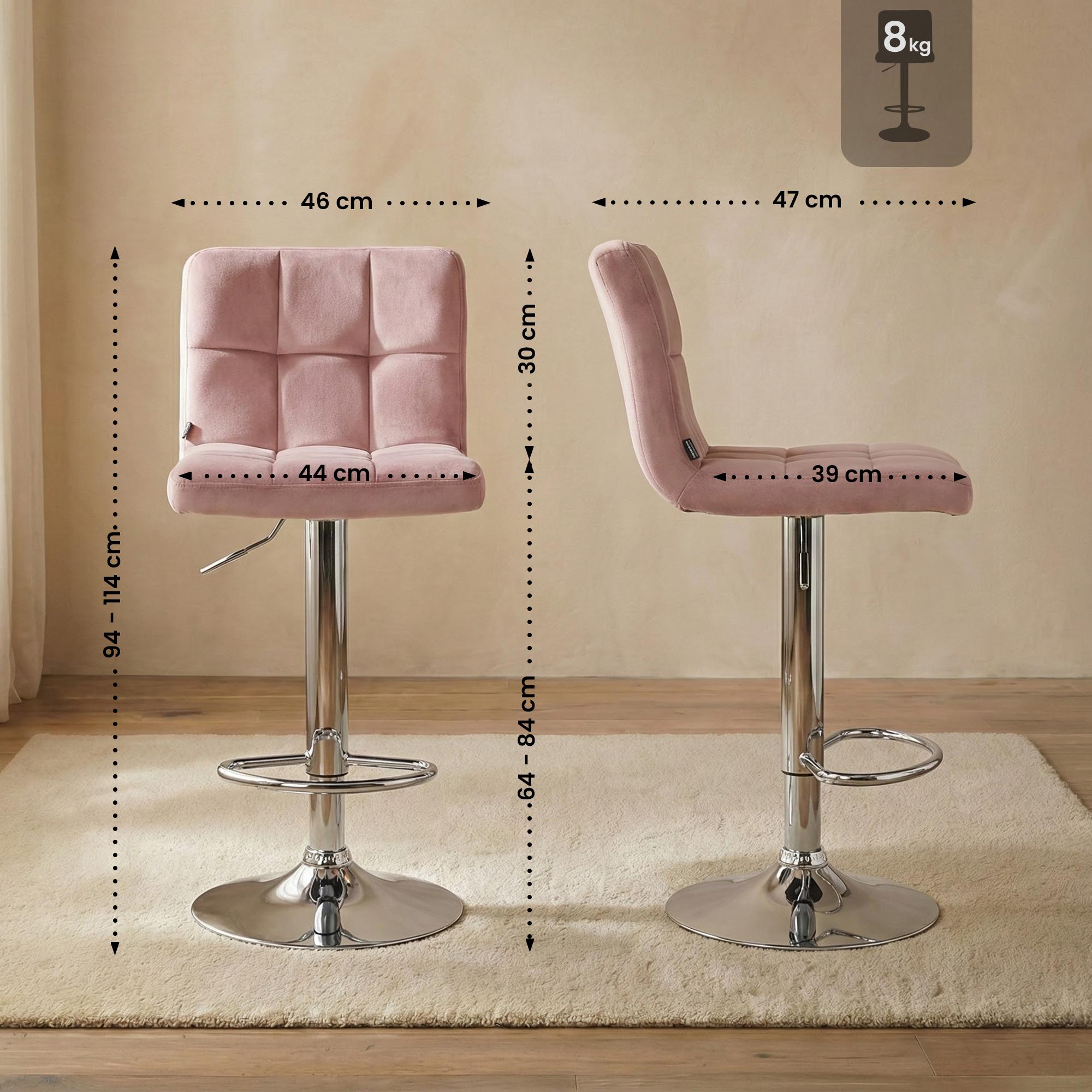 Barhocker Peru Samt chrom