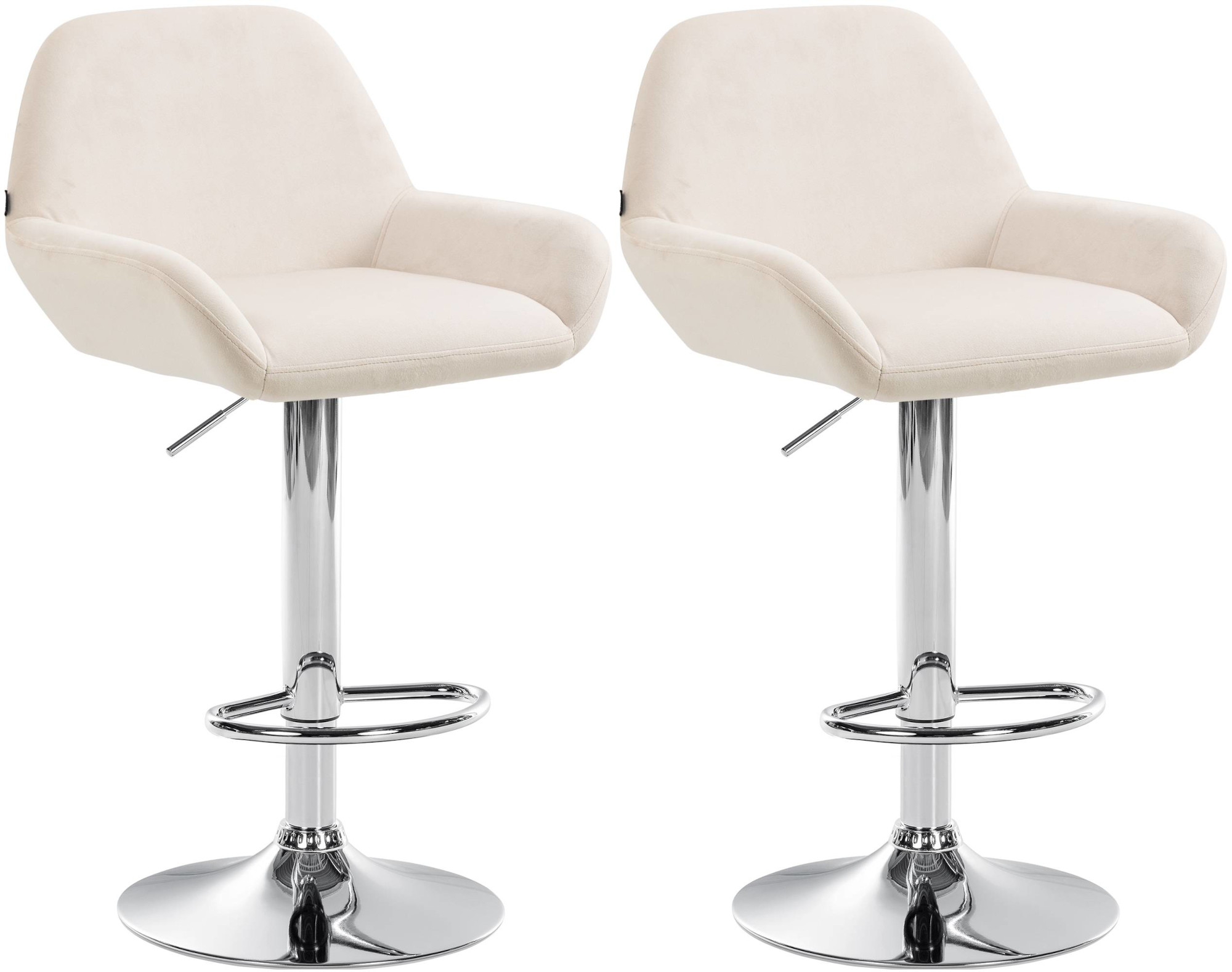 2er Set Barhocker Braga Samt chrom