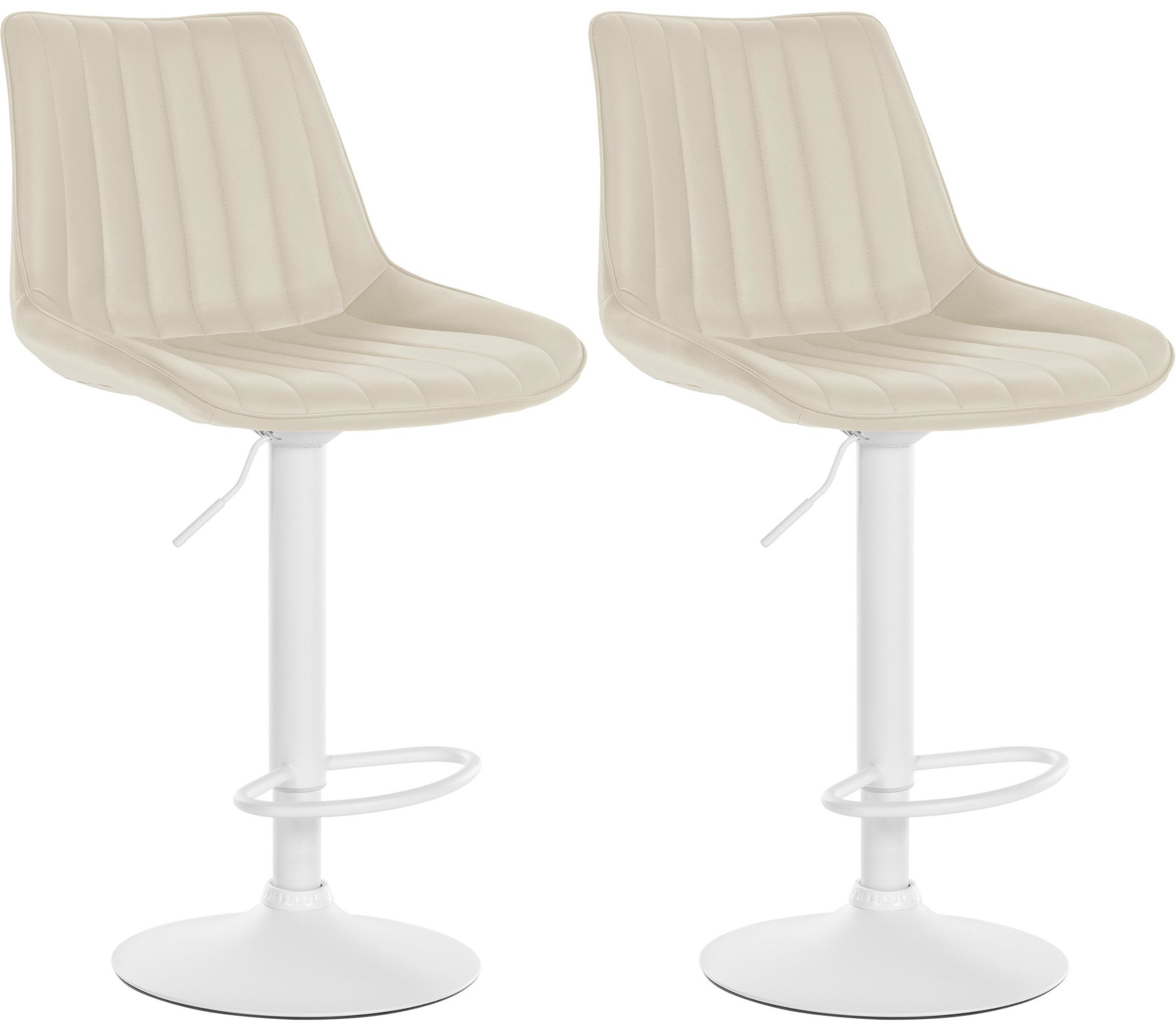 2er Set Barhocker Toni Kunstleder weiß